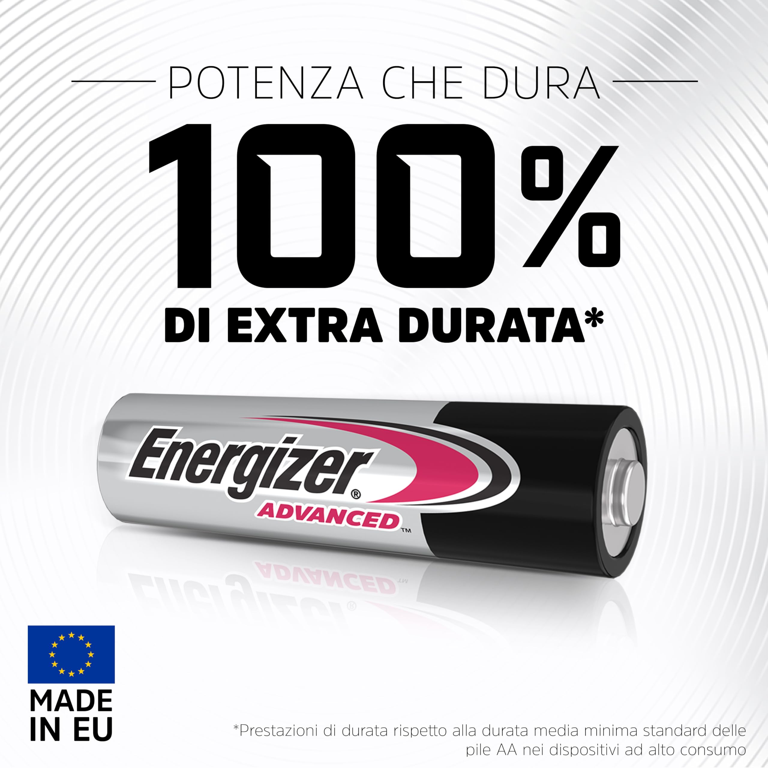 Energizer Advanced - Pile AA (Confezione da 16) - Batterie Alcaline 1,5 V - Potenza Che Dura 100% Di Extra Durata - Made in EU - 0% imballaggio privo di plastica [Esclusiva Amazon]