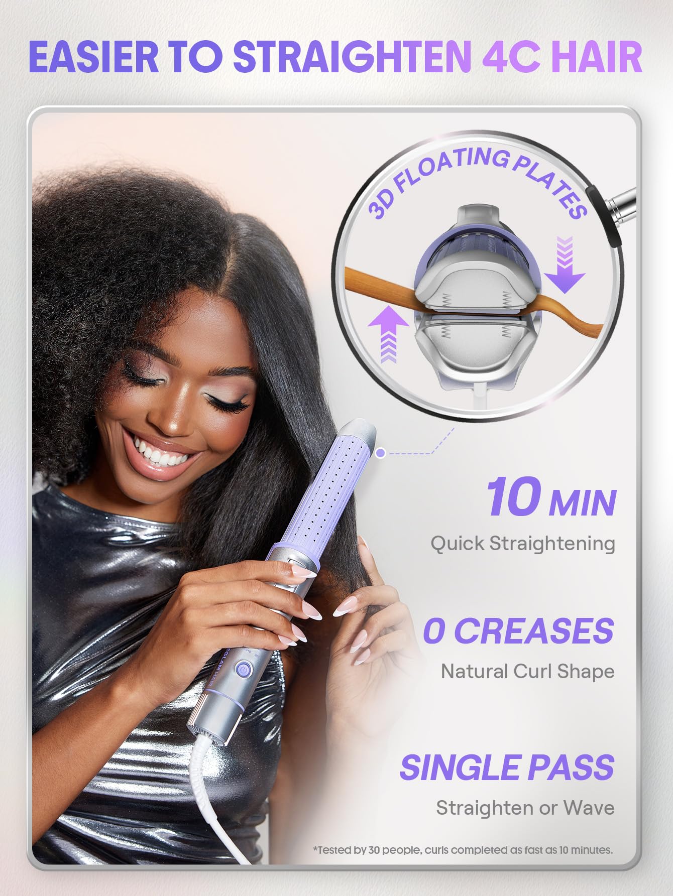 SHEGLAM Kaltluft Glätteisen mit 360° Luftstrom Styler Lockenstab, 4 Temperaturstufen, Dualspannung
