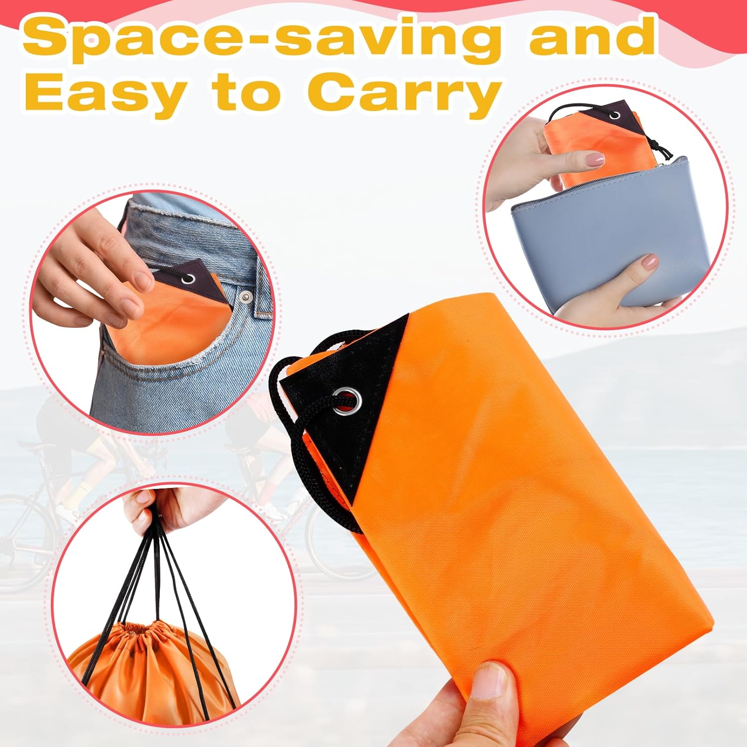 50 Pcs Drawstring Backpack Bulk,Drawstring Bags Bulk,Sports Gym Cinch Bag,Polyester Draw String Backpack for Men Women Gym Sports Travel Swimming(Orange, 16.5 x 13.3 inch)