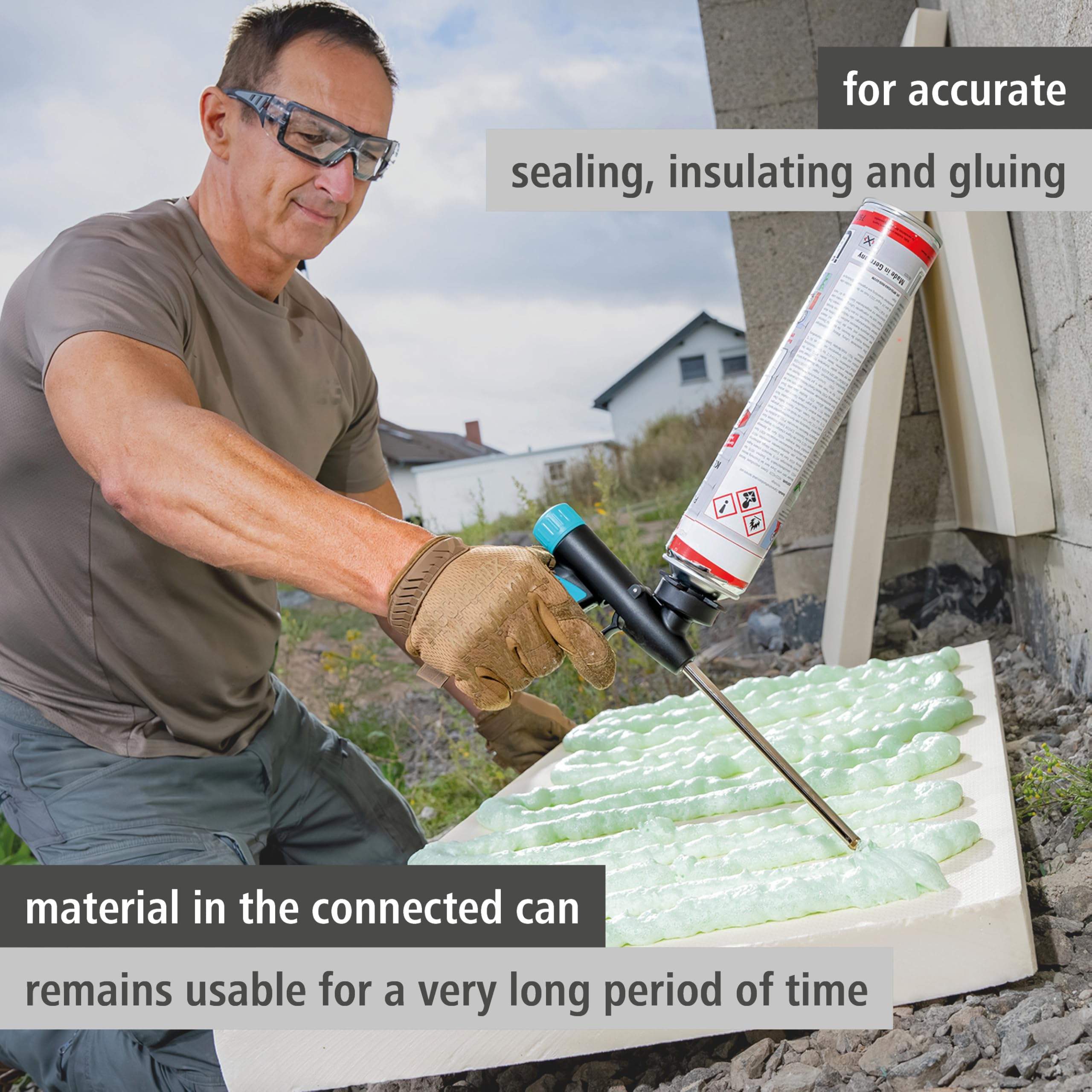 wolfcraft Foam Applicator Gun I 4342000 I for Accurate Sealing Insulating, and Gluing, Divers - Image 3