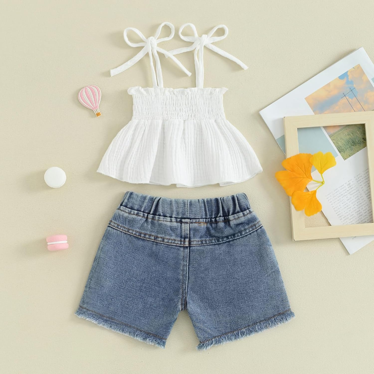 Mubineo Toddler Baby Girl Summer Clothes Denim Outfits Jeans Shorts Sleeveless Tops Ripped Shorts Set Outfit - Image 3