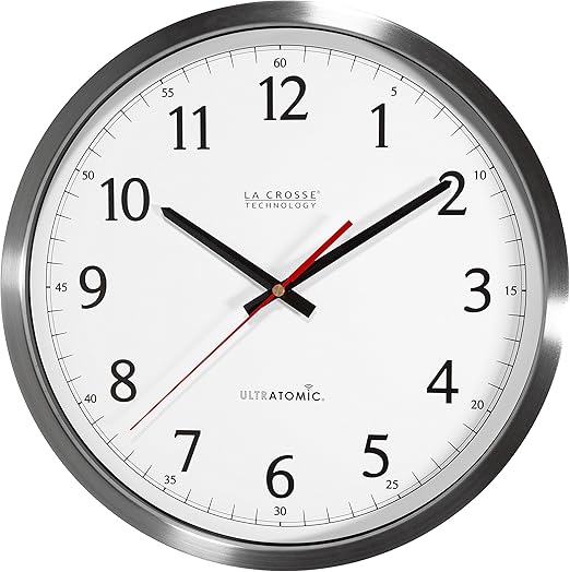 La Crosse Technology 4041235UASS Ultratomic Analog Wall Clock, 14