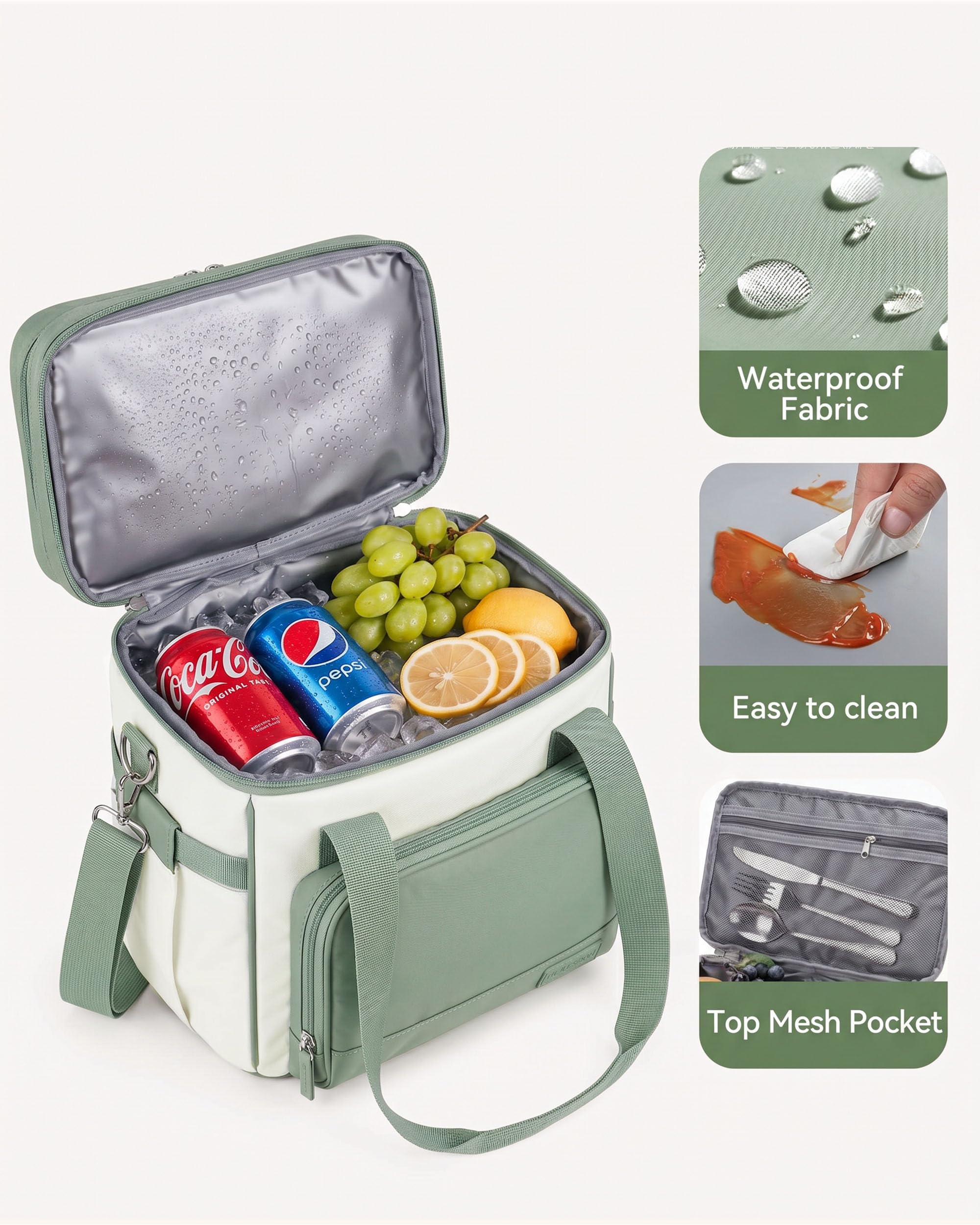 HOMESPON Sac Isotherme Femme 14L, double couche extensible | Sac isotherme, Bandoulière, Porte-gobelet, Travail, Bureau, Pique-nique