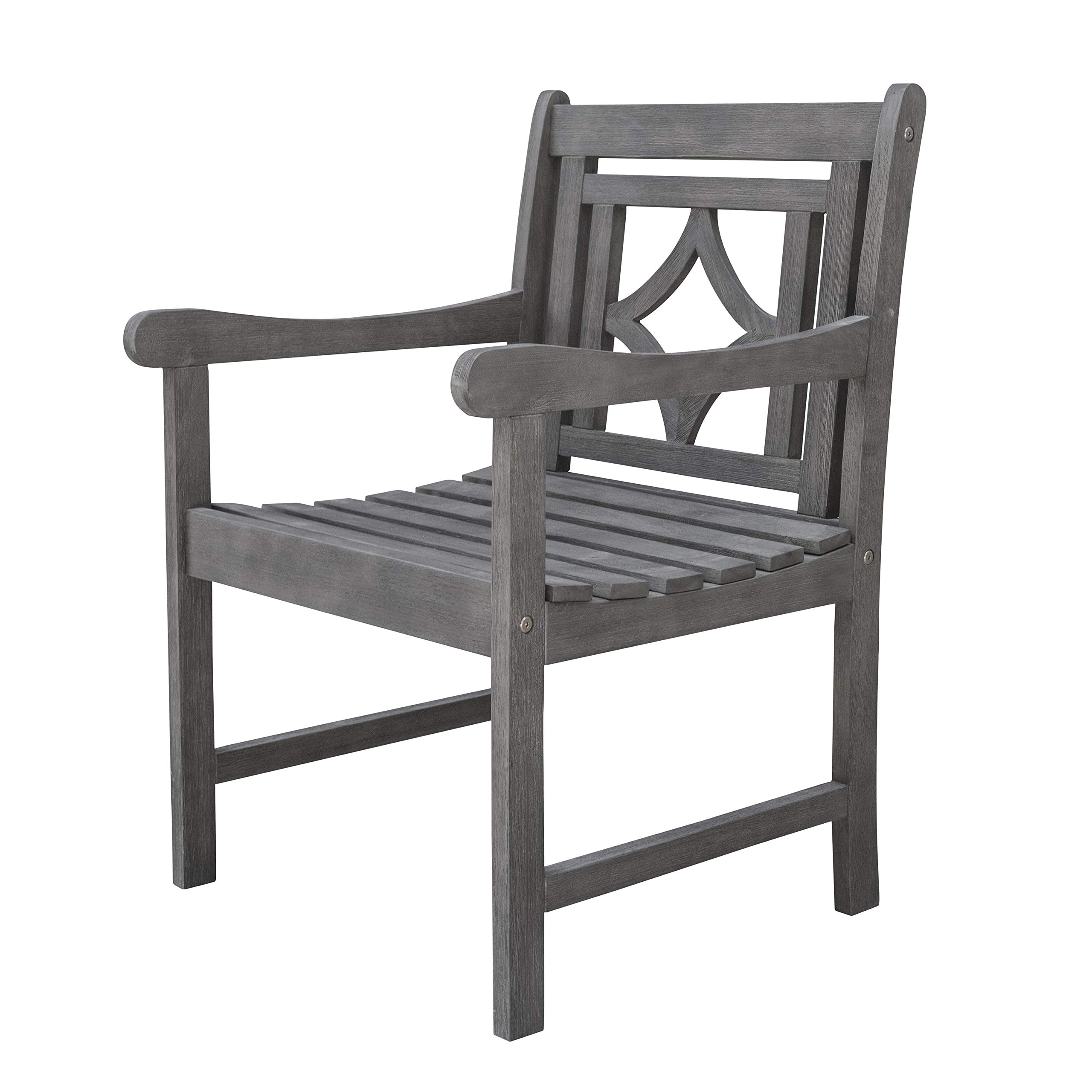Generic Renaissance Outdoor Patio Diamond Hand Scraped Hardwood Dining Armchair OR81, Teak
