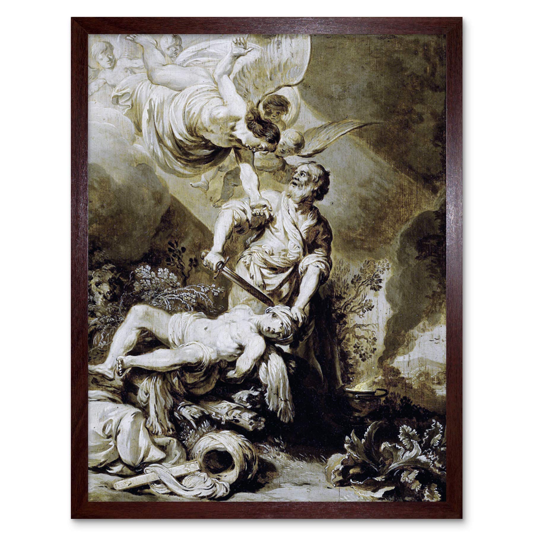 Artery8 Pieter Lastman Sacrifice Of Abraham Painting Art Print Framed Poster Wall Decor 12x16 inch