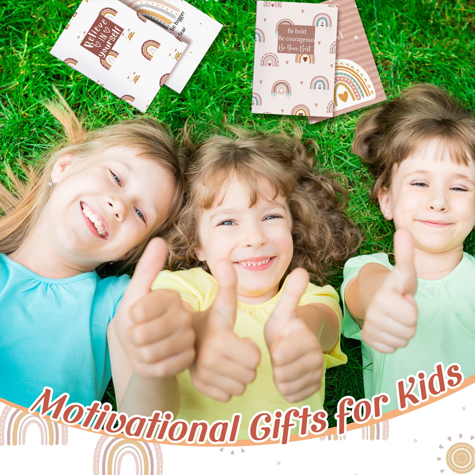 Colarr Regalos inspiradores, mini diario motivacional de arcoíris bohemio de bolsillo pequeño a granel, cuadernos inspiradores de agradecimiento, blocs de notas para estudiantes, suministros de