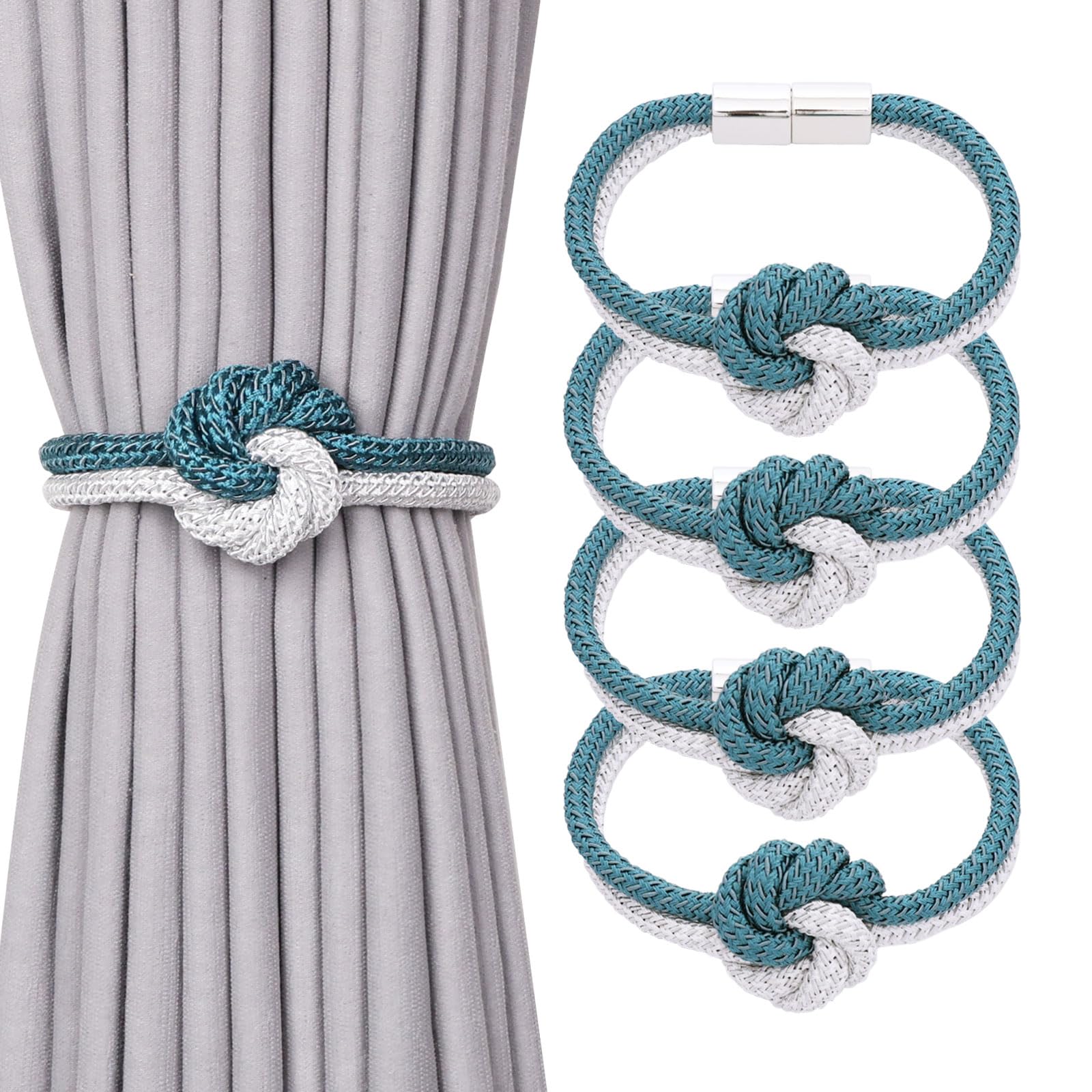 Pretty Jolly Flower‑Knot Curtain Tiebacks, Hand‑Woven Rope