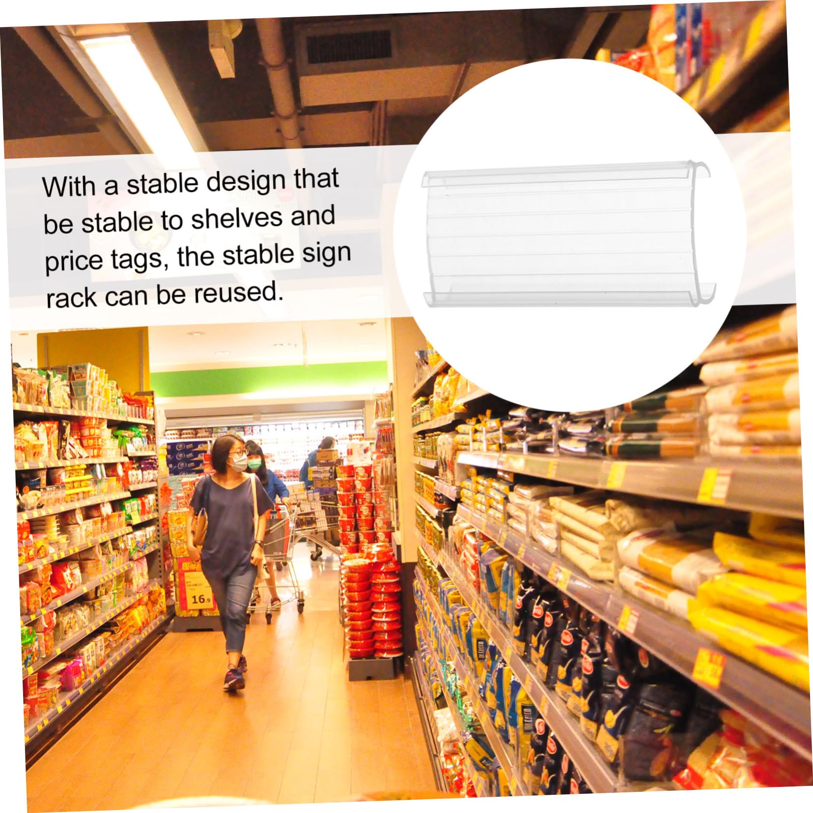 LALAFINA 80pezzi Per Cartellini Trasparenti Per Supermercati Pvc Facile Installare e Leggero Per Esposizione Negozio e Scaffali