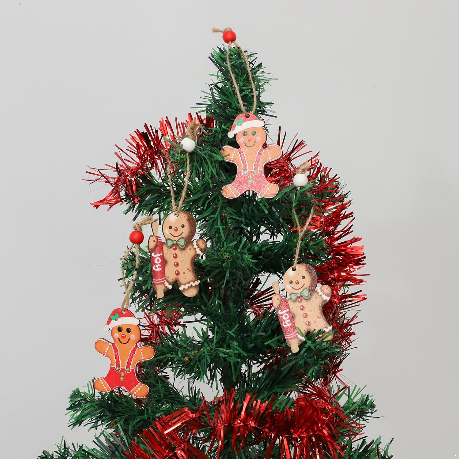 FEESHOW Wooden Christmas Ornaments Christmas Tree Hanging Pendant Decorations Xmas Party Supplies Type C One Size
