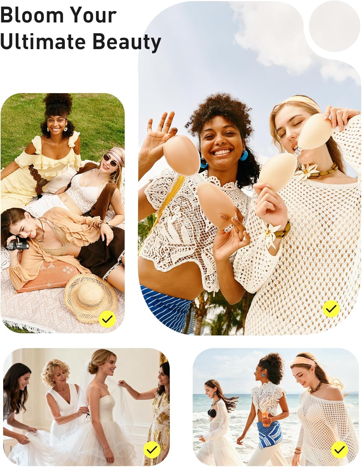 Niidor Adhesive Bra Strapless Ultra Sticky Invisible Push up Silicone Bra Multiple Colors Sizes Reusable for Backless Dress - Image 7