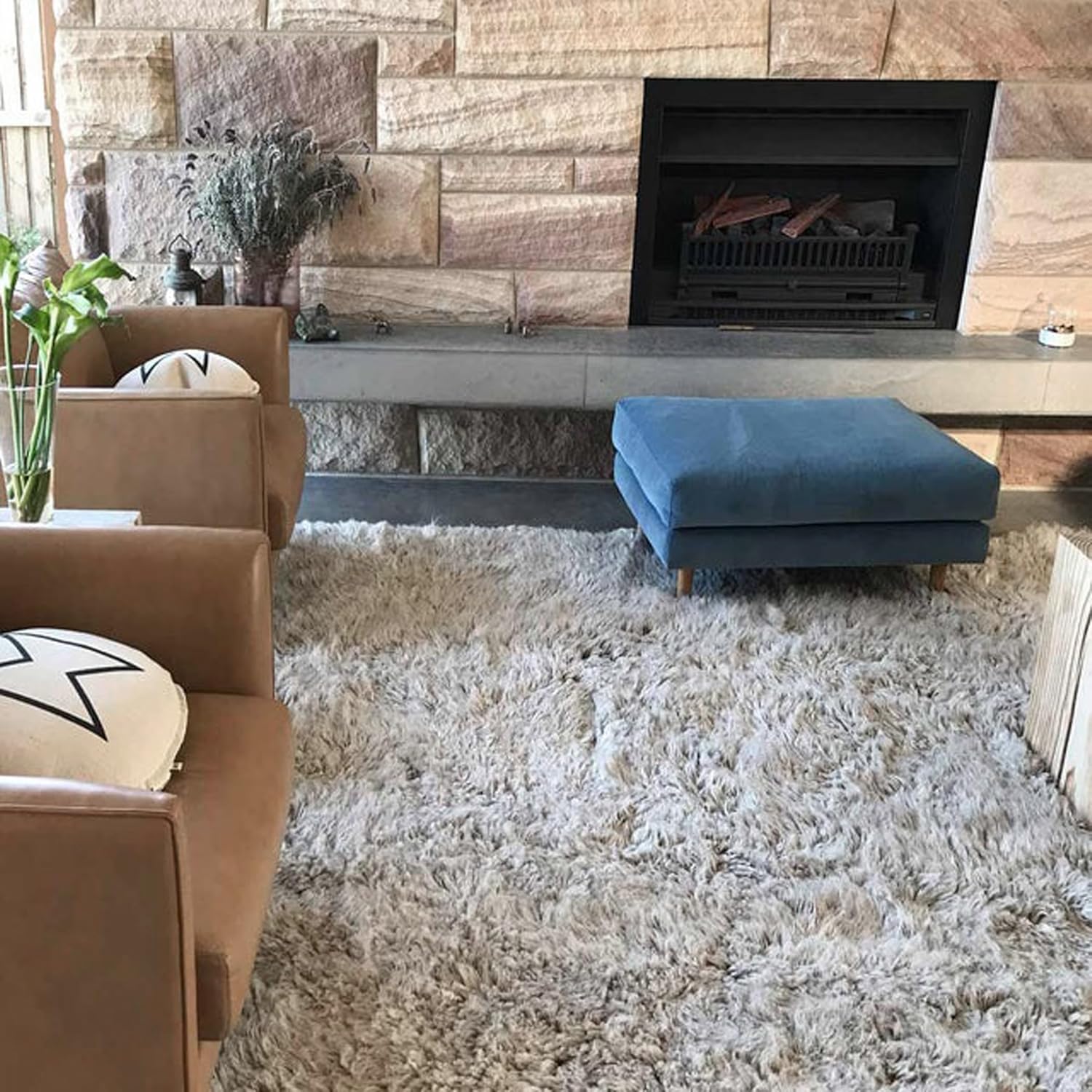 Amazon.com: Stylish Super Thick 7x10 Flokati Rug. Long 3.5” organic ...