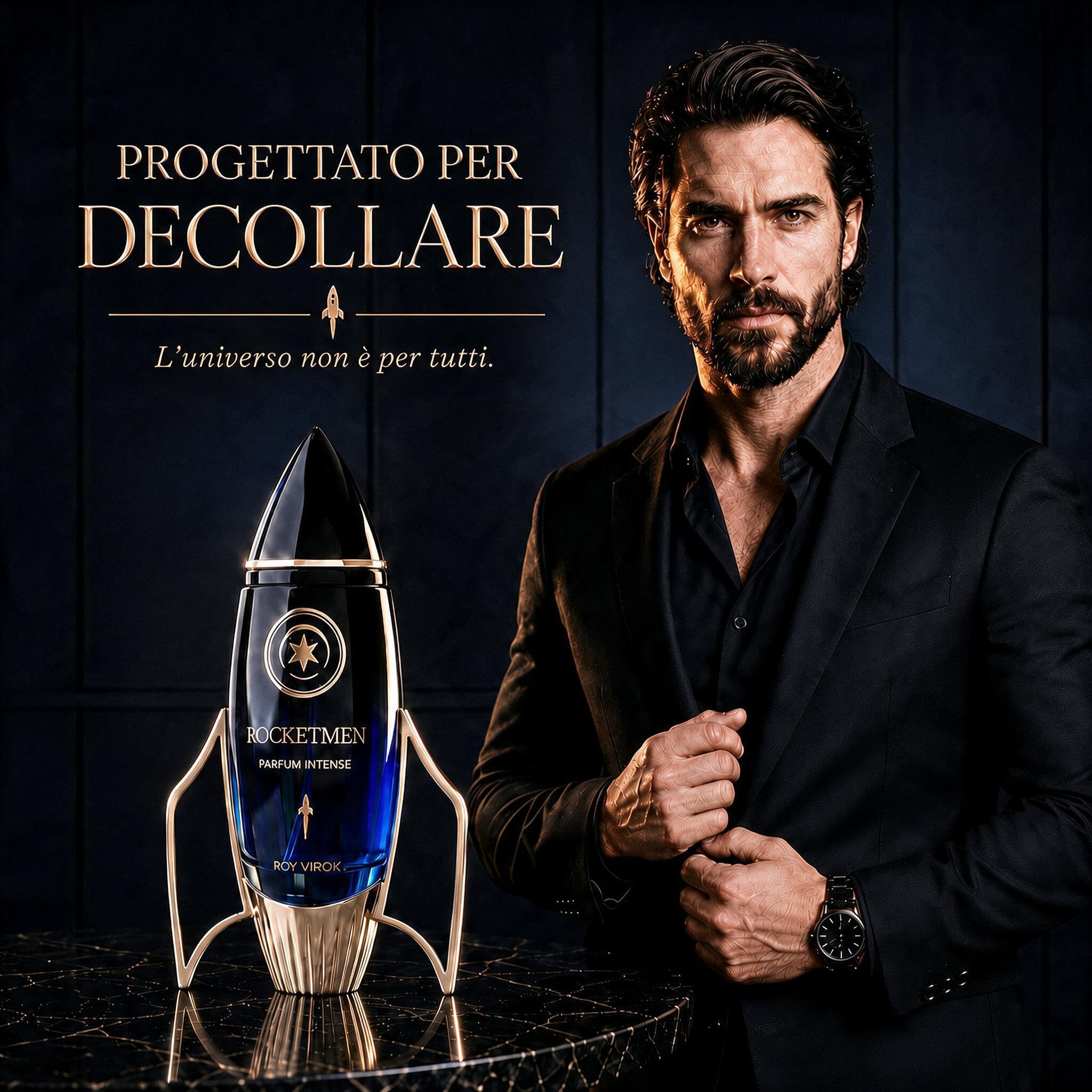 ROCKETMEN Parfum Intense 30% - Profumo da Uomo 100 ml, Profumi Uomo Legnosi | Profumo Uomo a lunga durata e con scia elegante. Fragranza speziata e legnosa in un inconfondibile flacone a forma di razzo.
