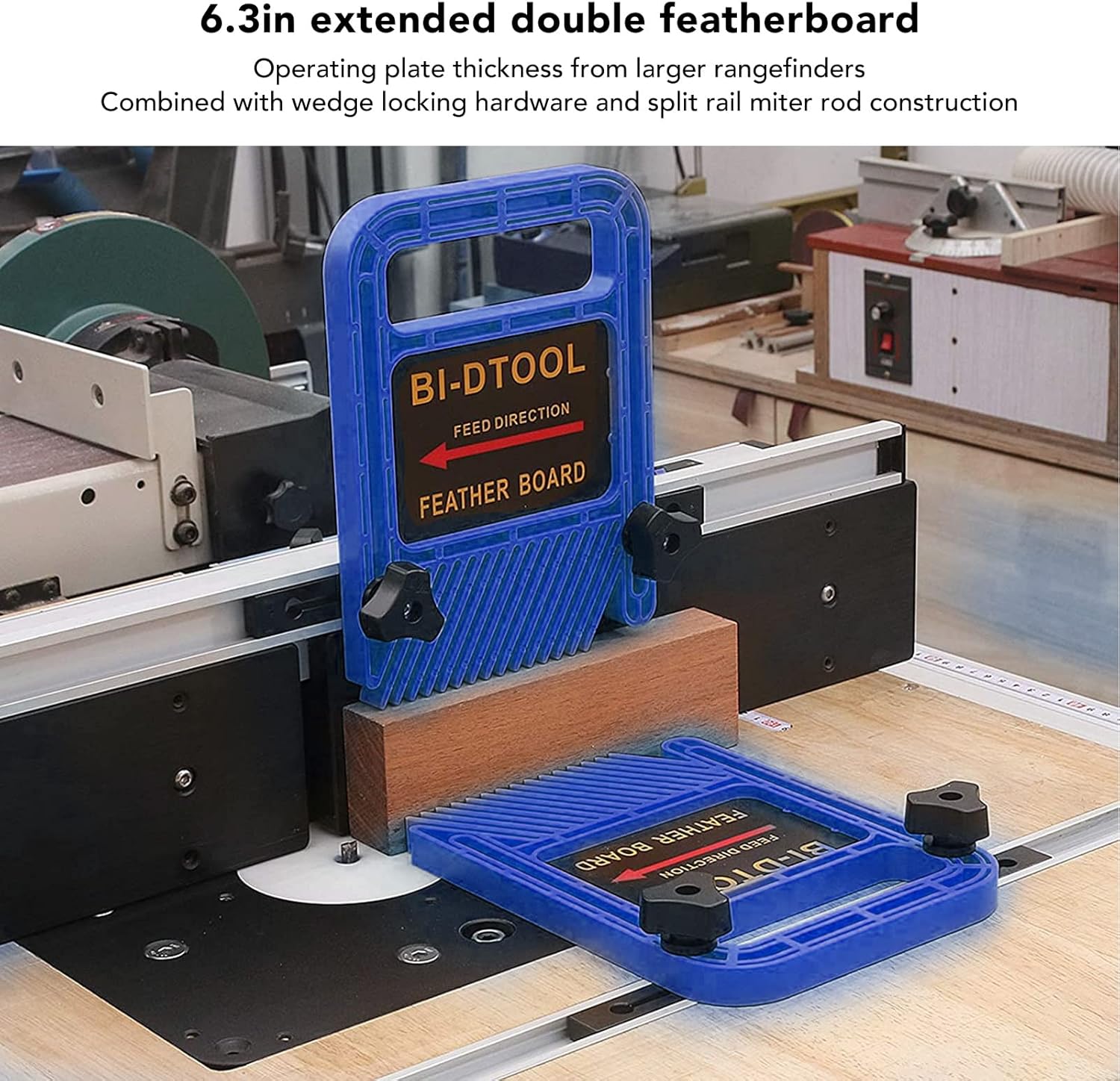 Wisecoco Featherboard Woodworking Tools, 2Pcs Adjustable Extended Safety Device Stackable Featherboard for Table Saws, Band Saws, Router Tables, Fences