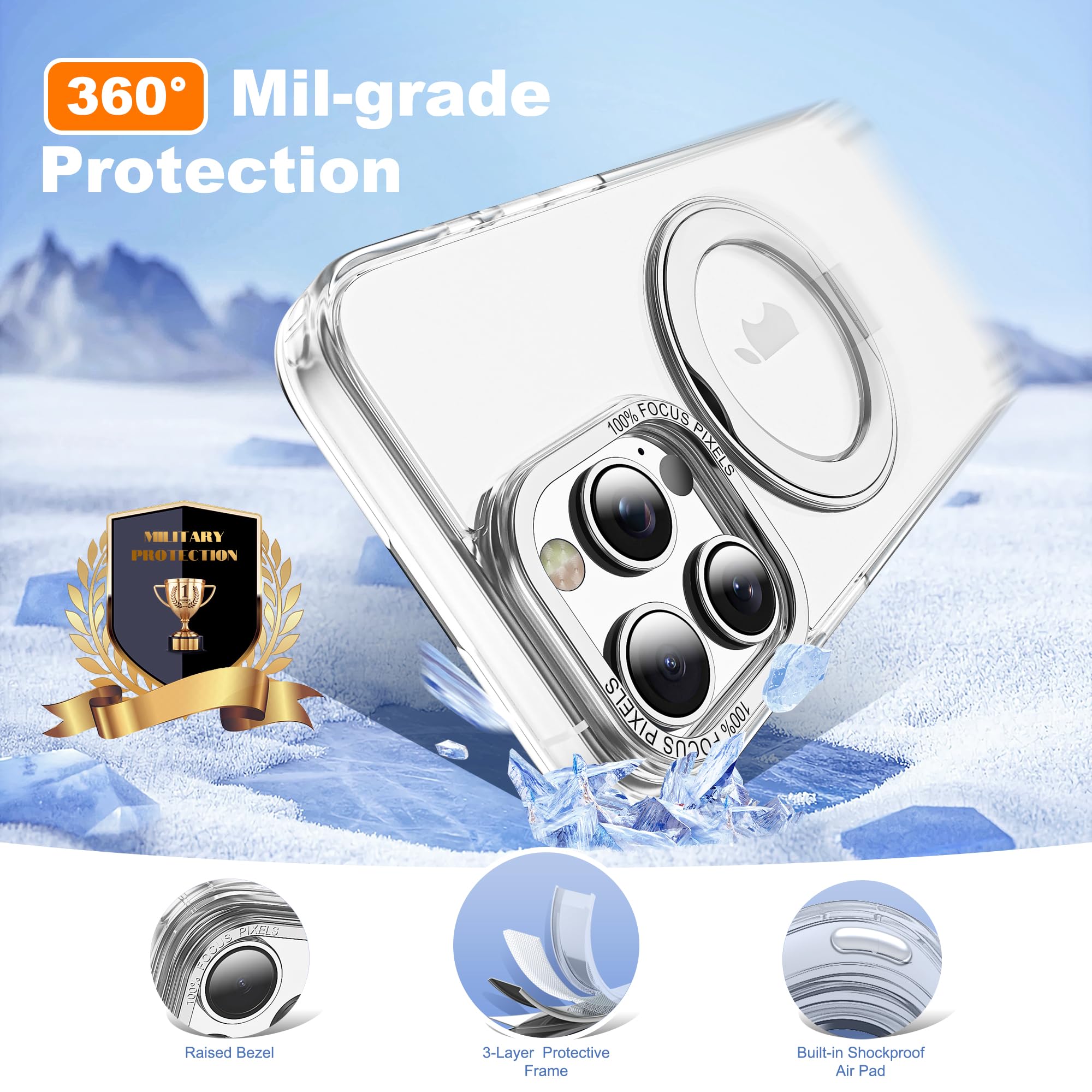Amazon.co.jp: Zalinbo iPhone 14 Pro Max用ケース、360°スピン磁気