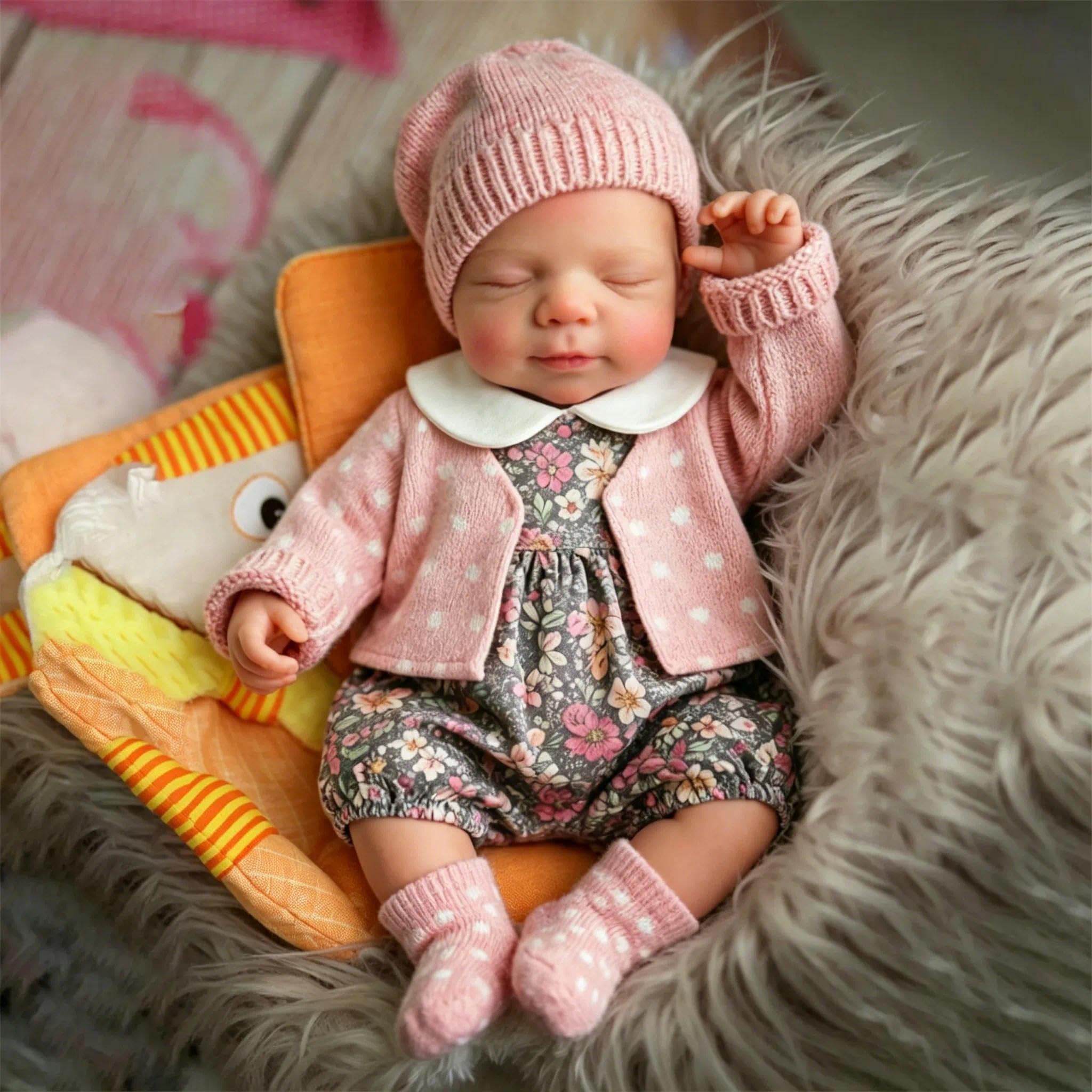 Zero pam Real Silicone Baby Doll Full Body Girl,30 CM Full Solid Silicone Reborn Dolls, Realistic Baby Doll Soft Squishy Newborn, Lifelike Sleeping Babys Dolls For Toddlers