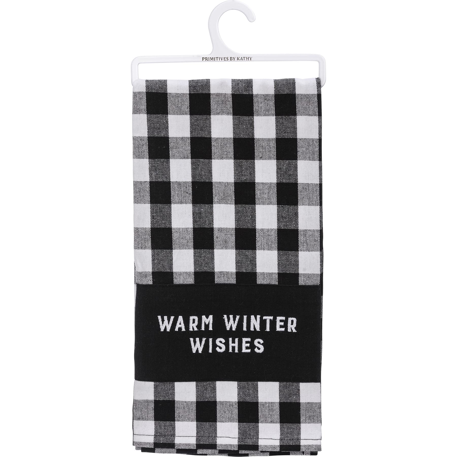 Torchon de cuisine en coton Motif à carreaux Noir/blanc 71 x 71 cm