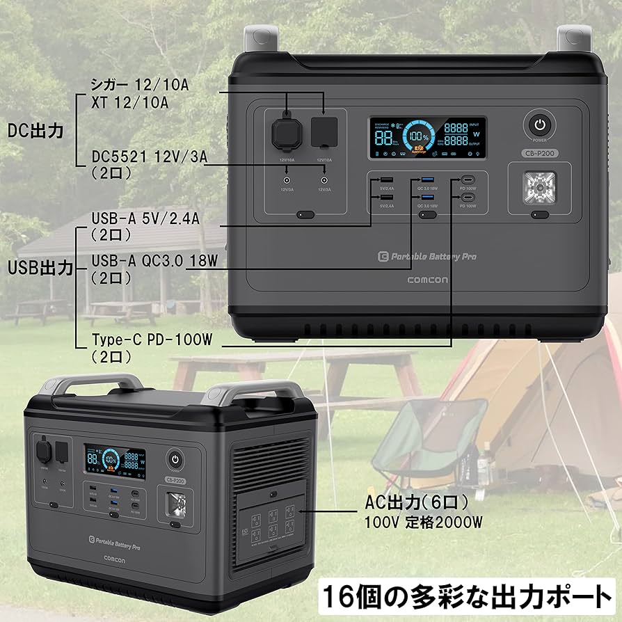 comcon ポータブル電源 Pro CB-P200 Amazon.co.jp: comcon ポータブル電源 CB-P200 ソーラーパネル