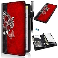 Vista 32 de Libros para servidores de 2ª generación, 5 x 9 pulgadas, para camarera con bolsillos expandibles/con cremallera, lindo libro de servir, blocs