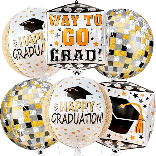 Miniatura 3 de KatchOn, Globos de graduación de 22 pulgadas, paquete de 6 con globos dorados de graduación de discoteca 2023, paquete de 6, 22 pulgadas, globos de