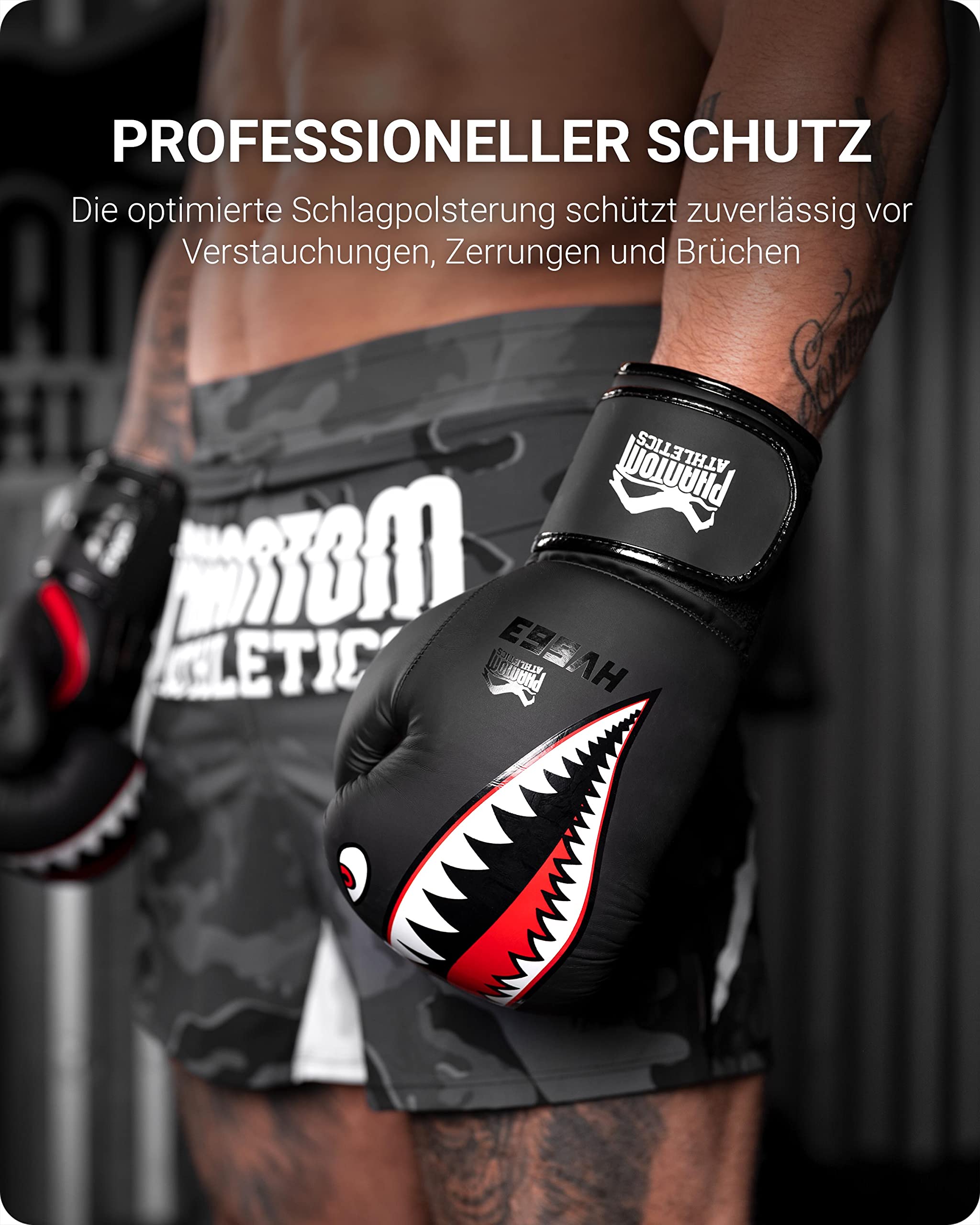 Phantom Boxhandschuhe Fight Squad | MMA Thai Boxing Gloves | Männer (Fight Squad - Schwarz, 12 Oz)
