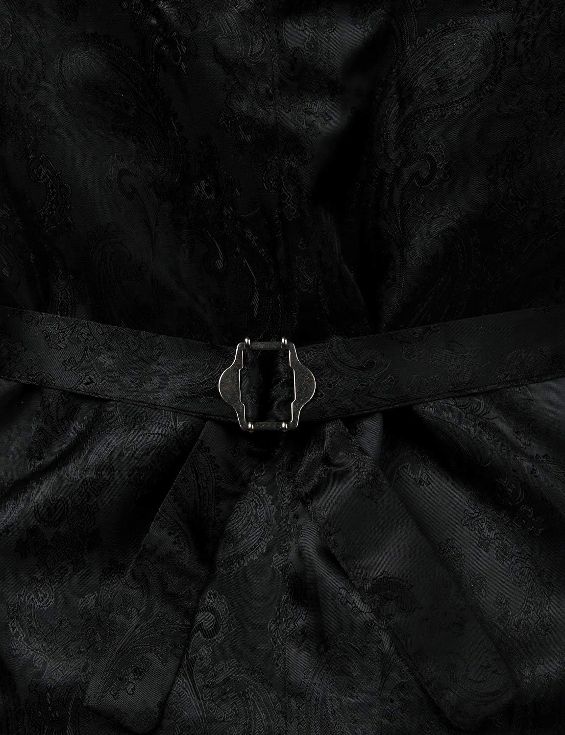 ZEROYAA Mens Hipster Metallic Paisley Printed Single Breasted V-Neck Suit Vest/Tuxedo Waistcoat - Image 6