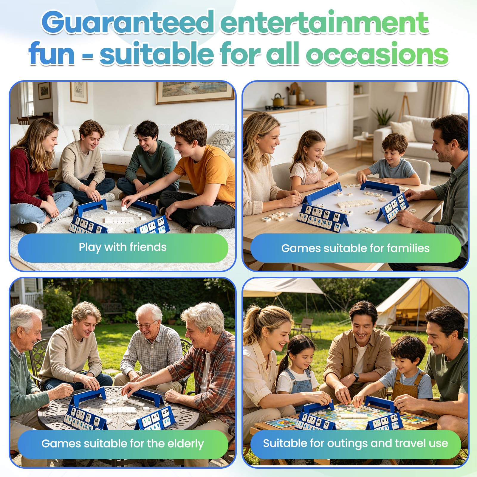 Rummy Cup Original Rummy Juego de viaje con cordón de almacenamiento para adultos, 160 piedras, juego de mesa Rummy Cup para 2-6 jugadores, con 6 soportes de juego, 1 dados juegos de mesa