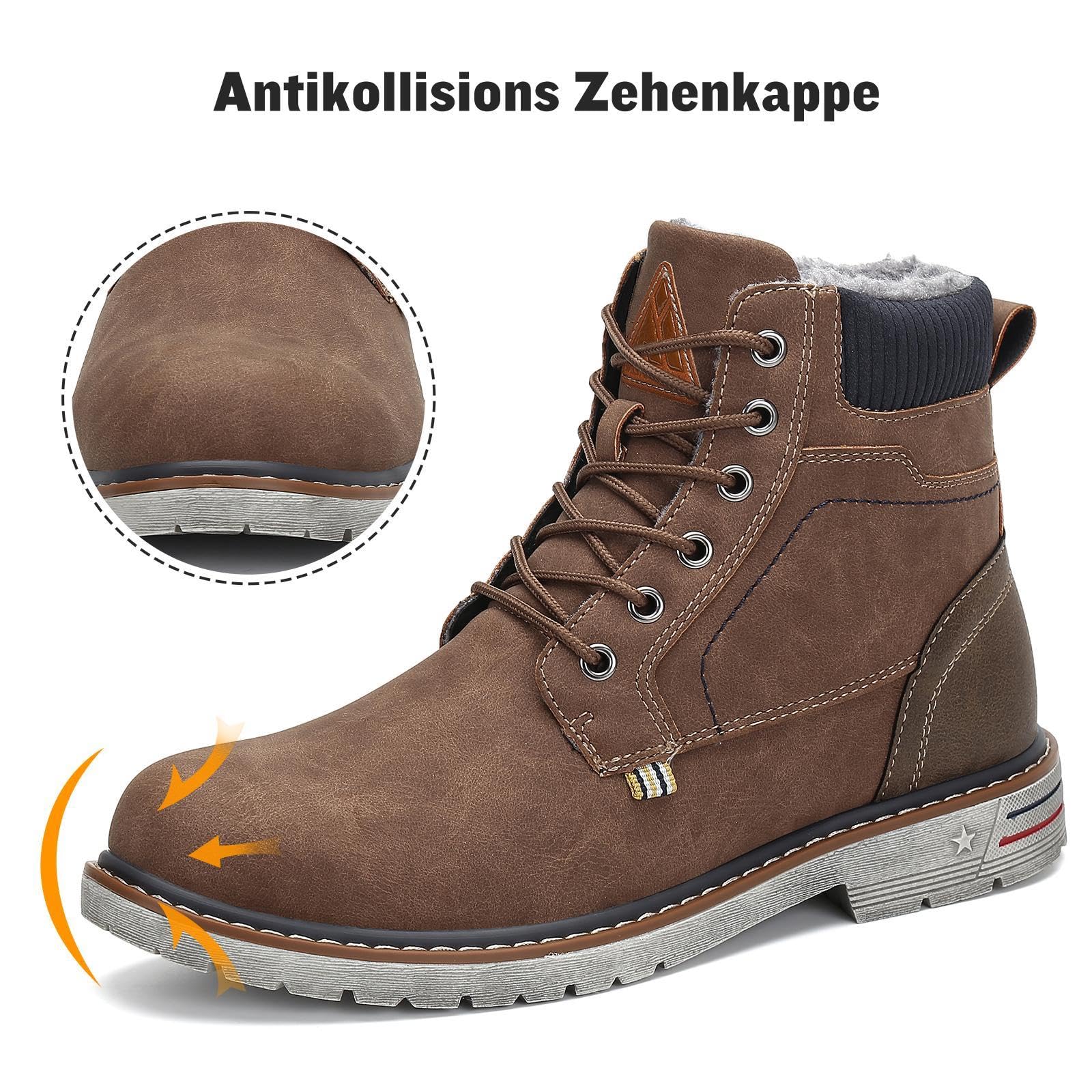 Mishansha Scarpe Uomo Donna Invernali Impermeabili Antiscivolo Stivaletti Invernali con Pelo, Gr.36-48