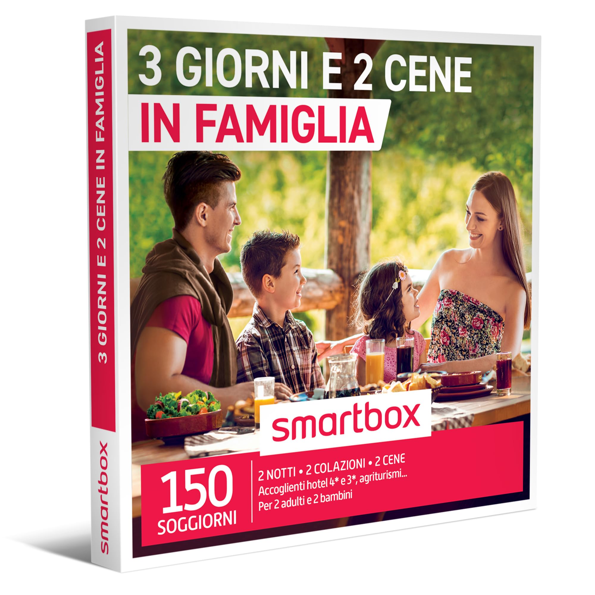 SMARTBOX - 3 giorni e 2 cene in famiglia - Cofanetto regalo - 2 notti con colazione e 2 cene per 2 adulti e 2 bambini