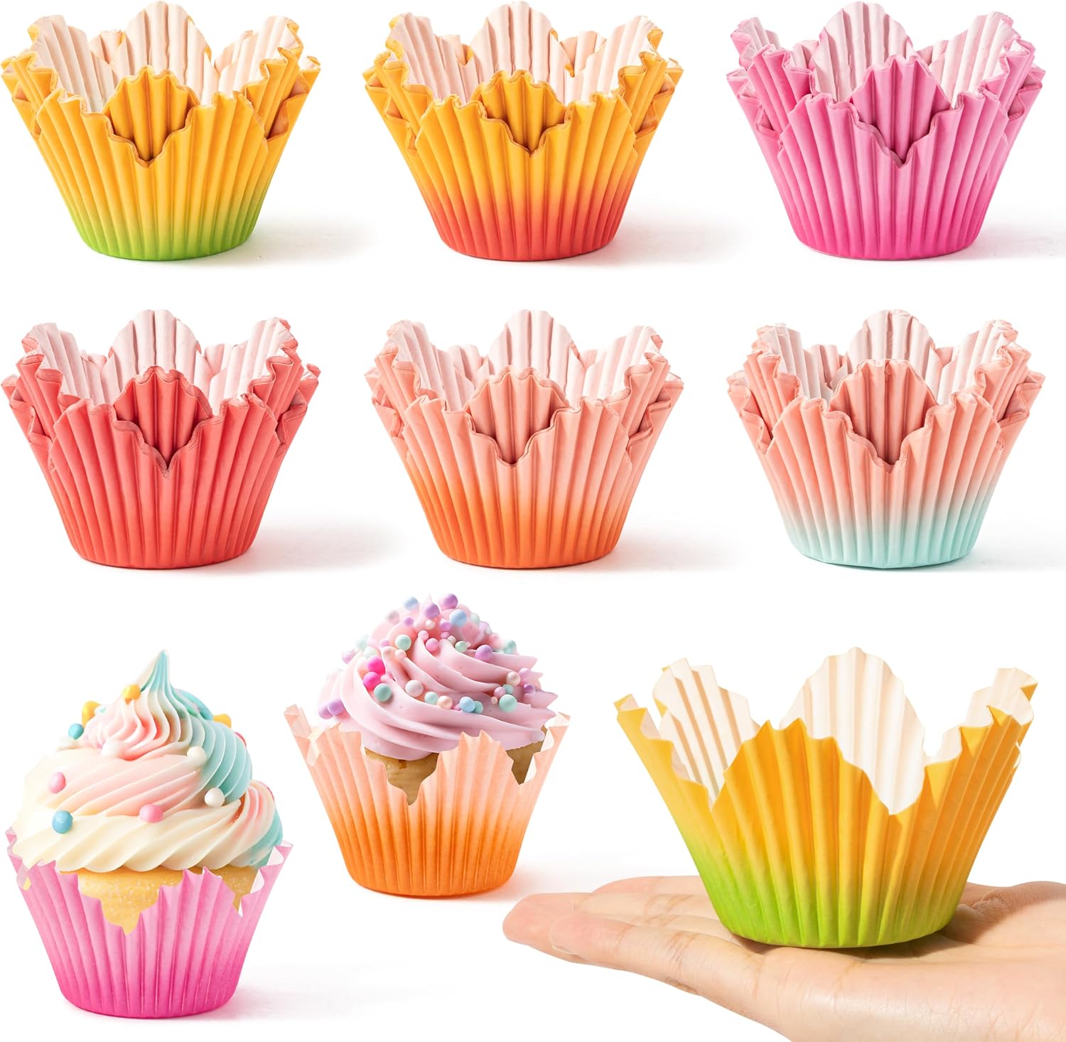 Amazon.com: COcnny Flower Cupcake Paper Liner - 300pcs Easter Baking ...