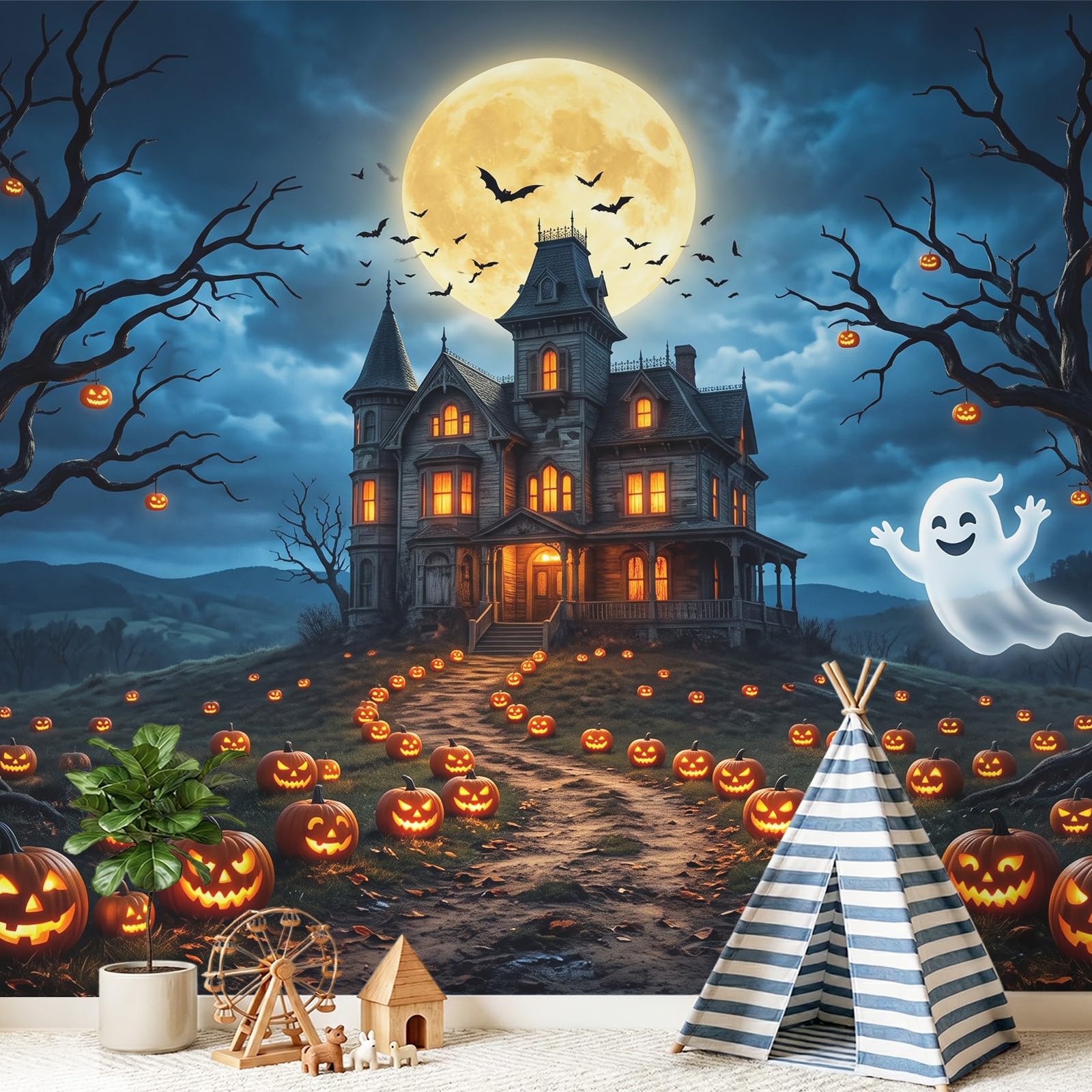 Tapete Fantasy Halloween Wandbilder, Vlies Fototapete mit Architektur