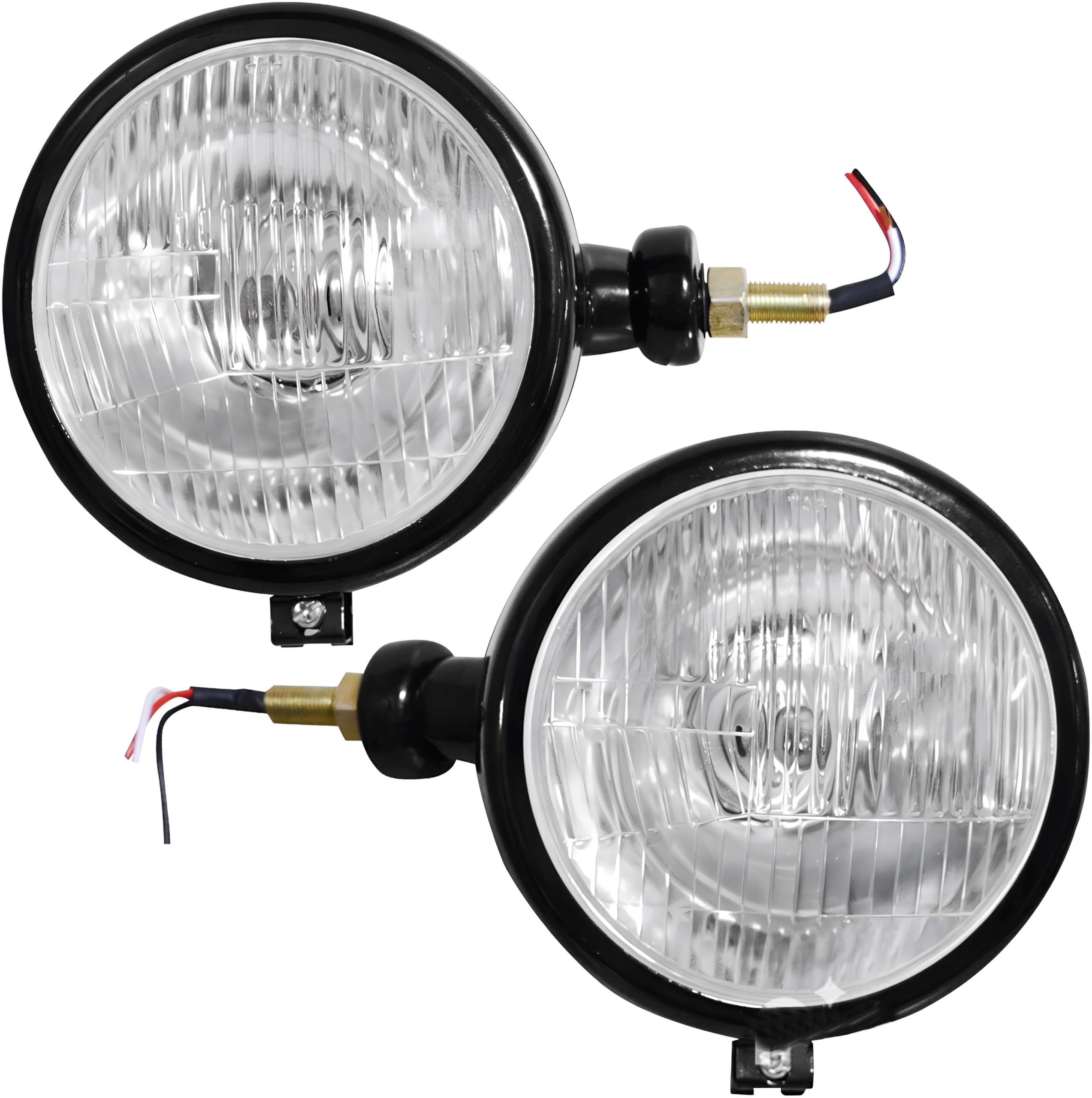 Phare avant APSMOTIV noir avec ampoules 12V, compatible avec les tracteurs Mahindra 275, 575, 485, 475, etc.