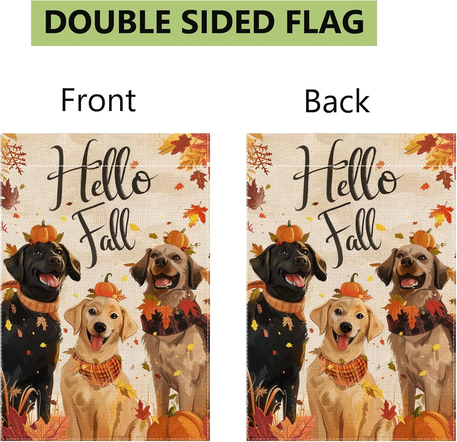 Fall Dog Garden Flag for Outside 12x18 Inch Double Sided Maple Leaf Pumpkin Farmhouse Holiday Outdoor Yard Flag Home Decorations - Image 6