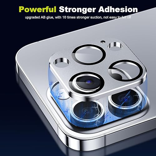 Miniatura 4 de WSKEN Protector de lente de cámara para iPhone 15 Pro/iPhone 15 Pro Max, aleación mate [prueba inastillable] Protector de pantalla de cámara de