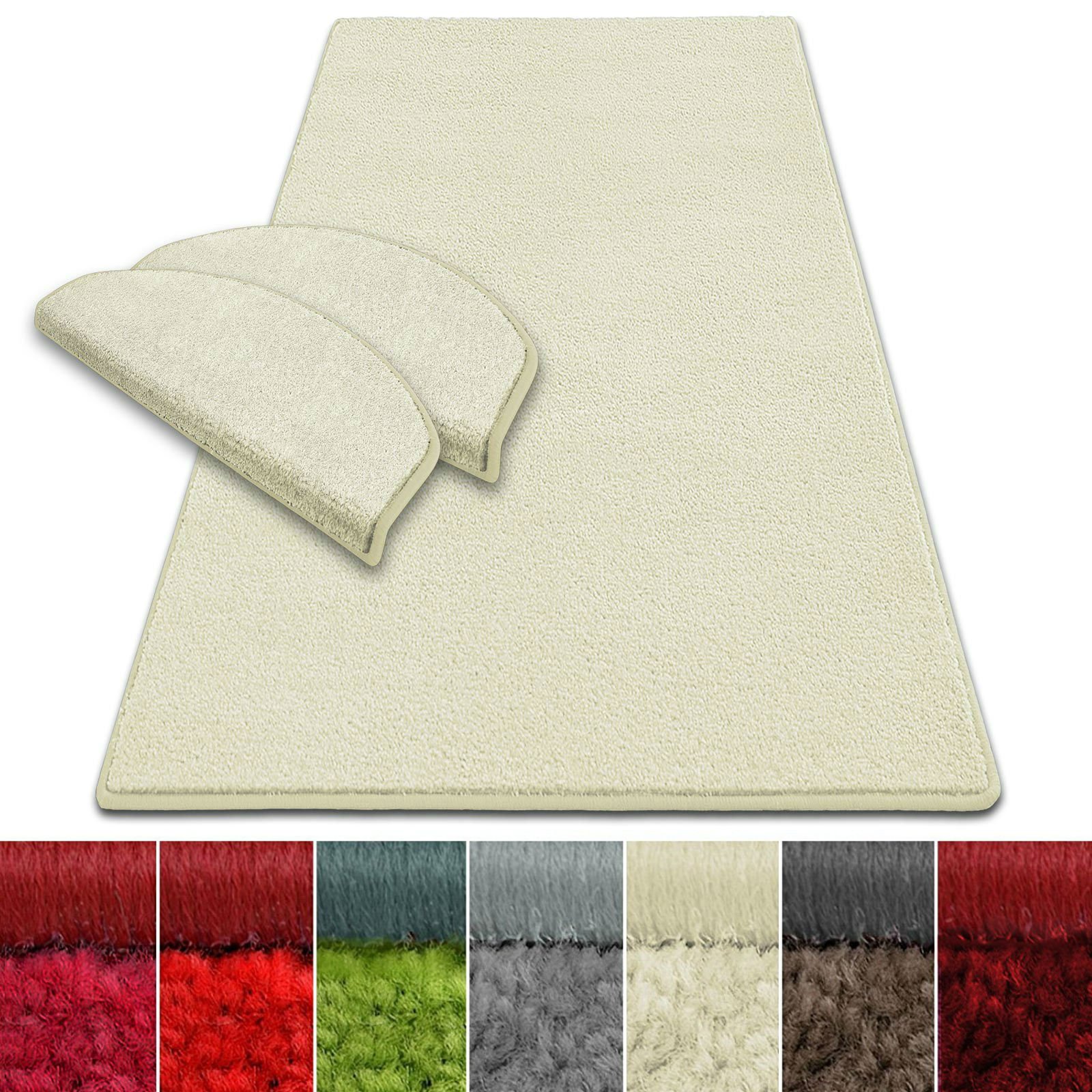 casa pura Tapis de Couloir au Metre à Poils longs et Doux épais | Décoration de Salon Chambre |Dos antidérapant et adapté au chauffage par le sol Dynasty, 100x600 cm, Beige