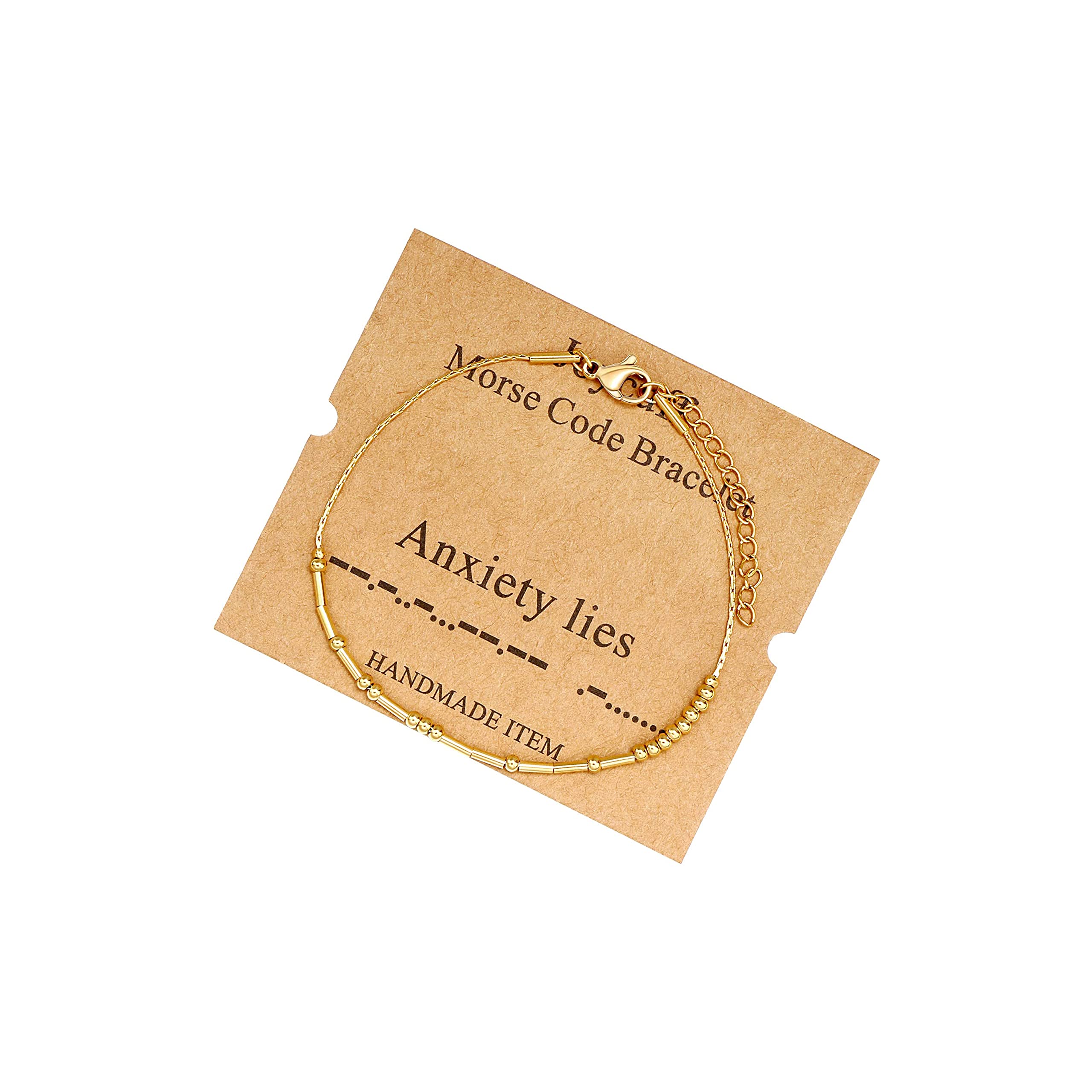 Morse Code Bracelets for Women, Gold Silver Stainless Steel Beads Bracelets