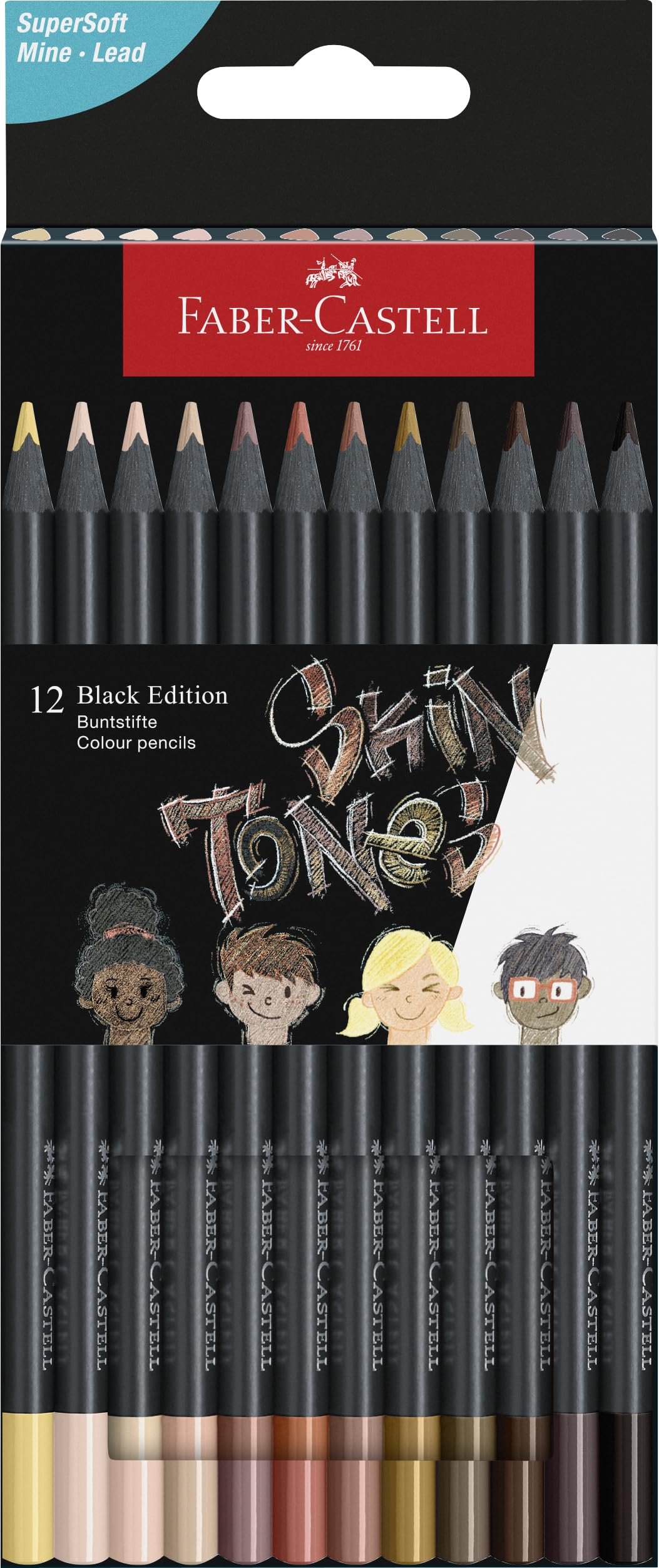 Faber-Castell Colour Pencils Black Edition - Skin Tones X 12
