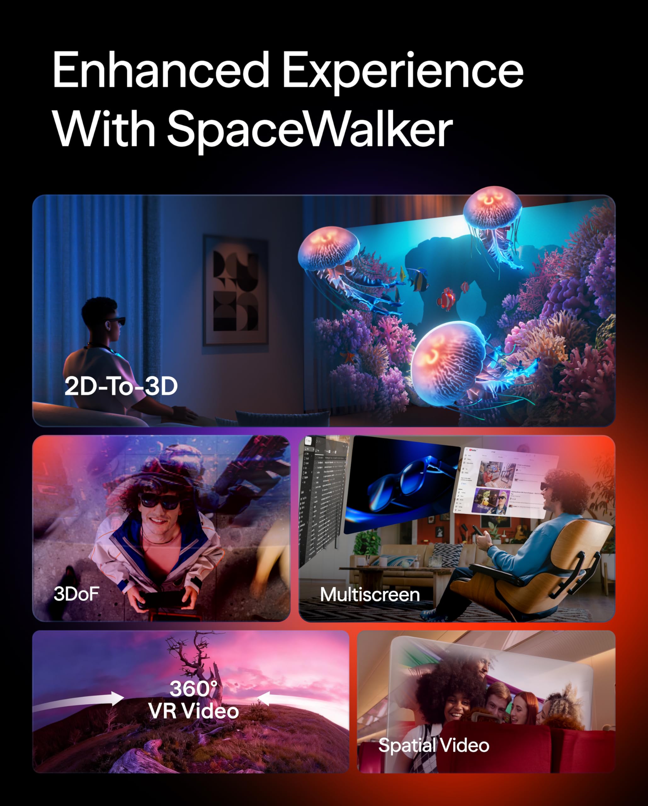 VITURE Adattatore di ricarica USB-C XR per USB-C iPhone, abilitazione al multischermo, 3DoF avanzato, 3D spaziale, funzionalità video VR su per iPhone 17/16/15, ricarica e riproduzione