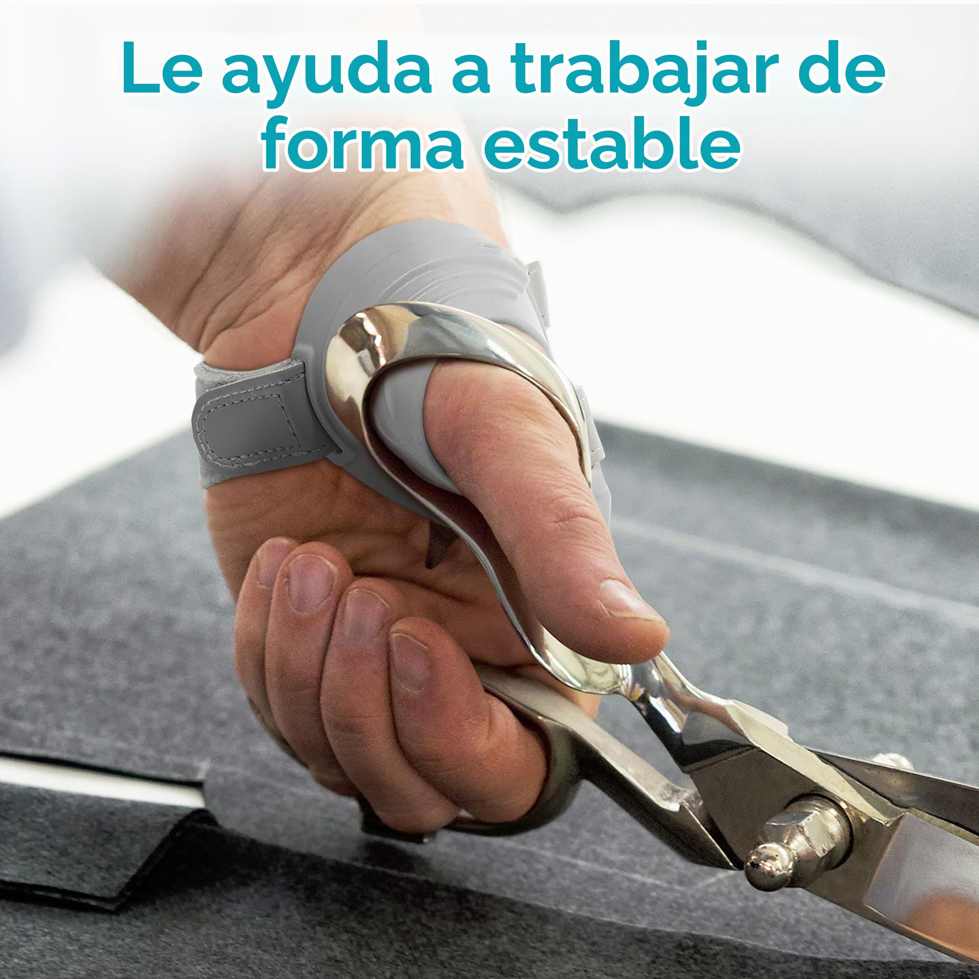 FORTEMOTUS Órtesis Rizartrosis Pulgar Izquierdo, Férula Ortopédica CMC, Estabiliza la Base del Pulgar y Alivia el Dolor en Artrosis y Artritis en Silla de Montar (Gris, L, 23-26 cm)