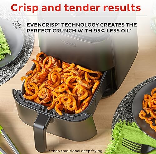 Miniatura 5 de Instant Vortex Air Fryer horno y freidora de aire Vortex 4 en 1 sin aceite cocinar asar tostar dorar deshidratar calentar 2 cuartos de galón Blanco