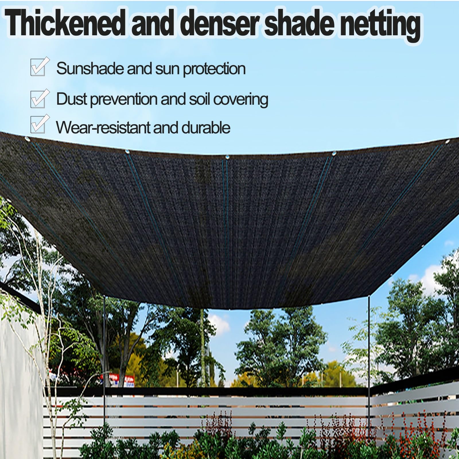 Red de Sombra con Ojales, 3x6m Malla de Sombreo 80% UV, Malla Sombra Exterior para Pergola Invernadero, Jardín, Patio, Balcón, Gallinero