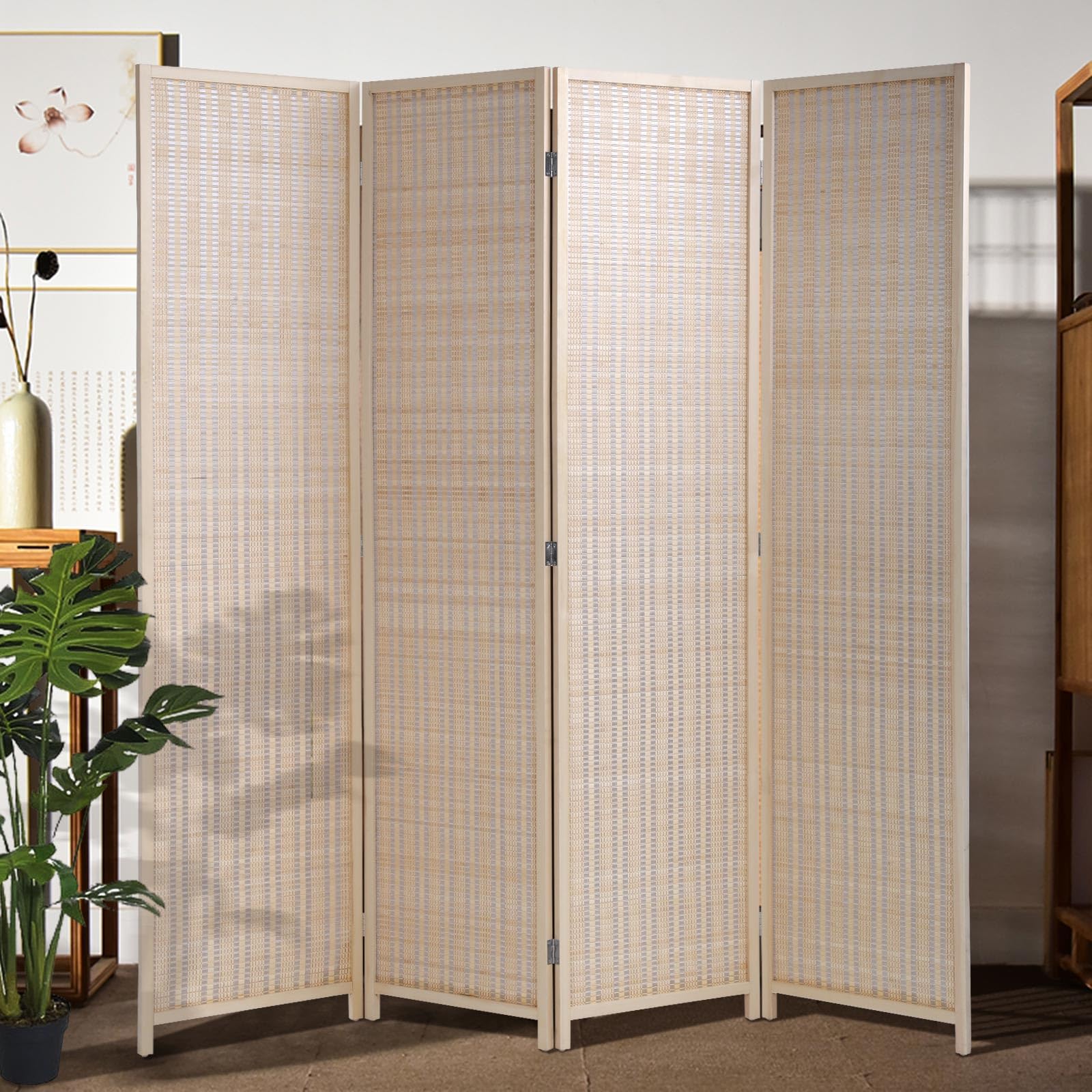 Amazon.com - 4 Panel Room Divider Panel, 72 Inches High Folding Room ...