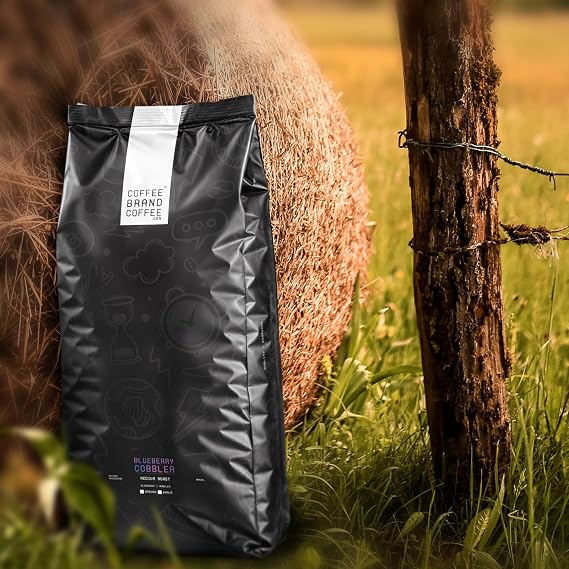 Coffee Brand Coffee Blueberry Cobbler Medium Roast Arabica Flavored Whole Bean Coffee | Rich Blueberry Aroma with Warm Spice | 5lb