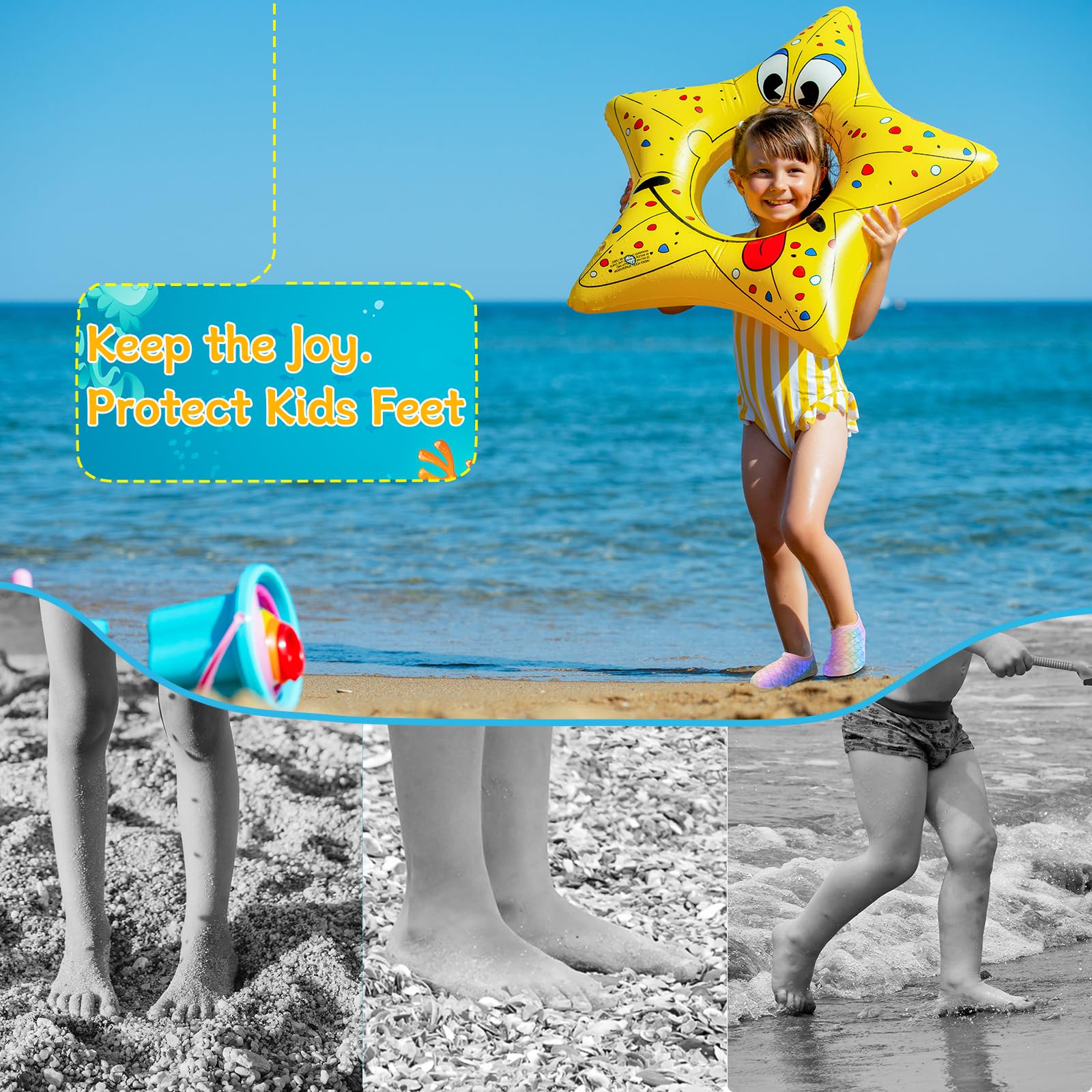 Kids Water Shoes Toddlers Swim Beach Shoes, Infant Wet Swimming Pool Shoes for Boys Girls Non-Slip Quick Dry Aqua Socks, Soft Skin Barefoot Baby Holiday Essentials for Garden Sea Waliking Wetsuit — view 2