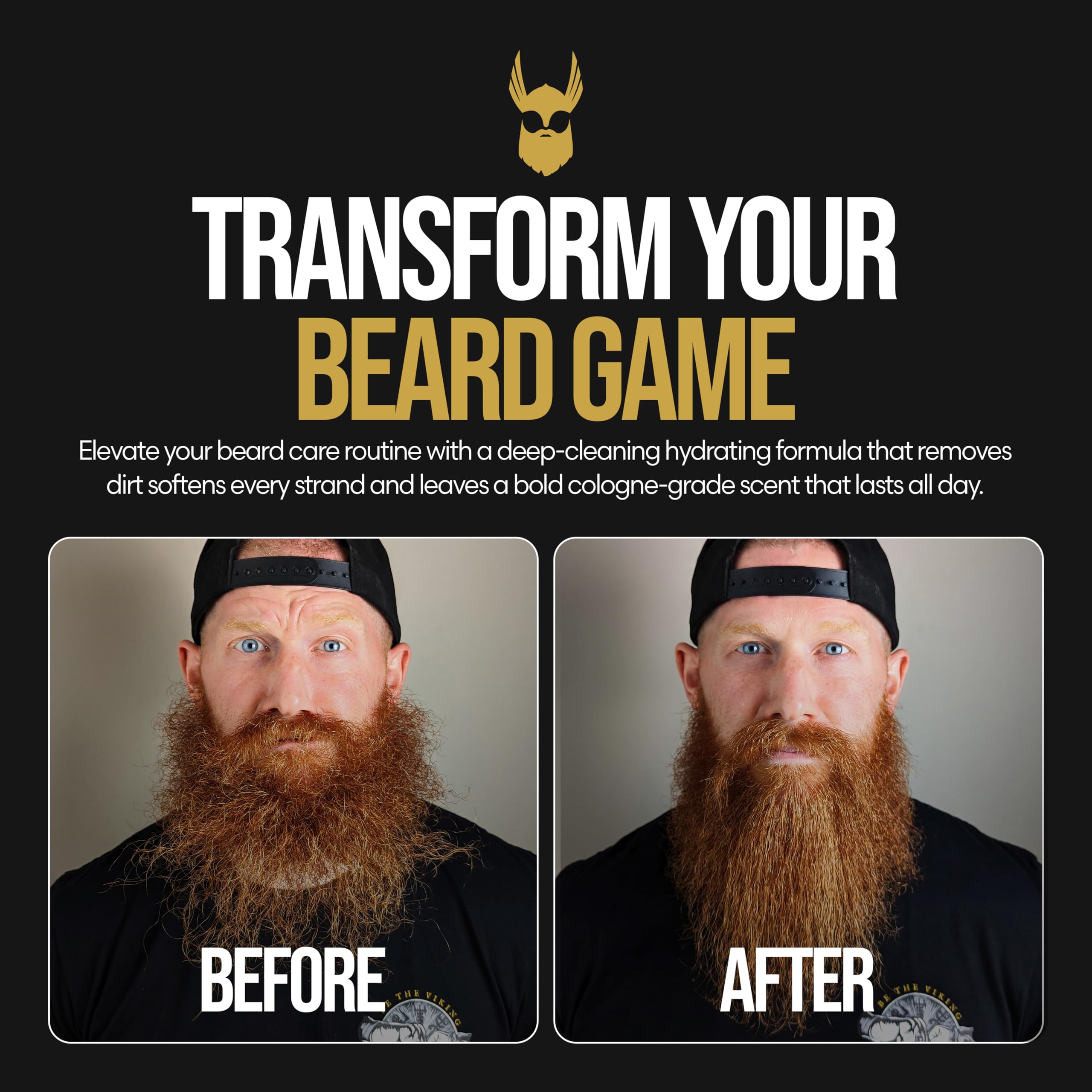 The Beard Struggle - Radiance Beard Wash - Gold Collection, Valhalla's Gates - Deterge, nutre e ammorbidisce la barba - Viking Beard Wash for Men (240 ml)