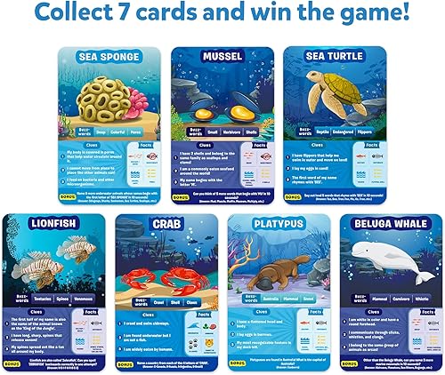 Miniatura 5 de Skillmatics Guess in 10 - Juego de cartas animales submarinos  Regalos para niños de 8 años en adelante  Diversión para viajes y noche de juego en