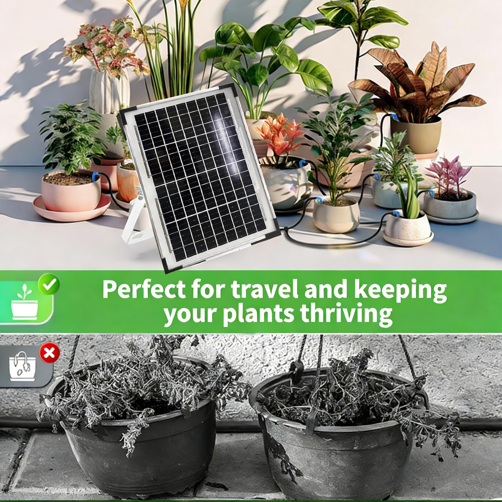 Solución de riego automático con Temporizador de 30 Minutos para Estructura de riego amigable con Cuidado del jardín del hogar