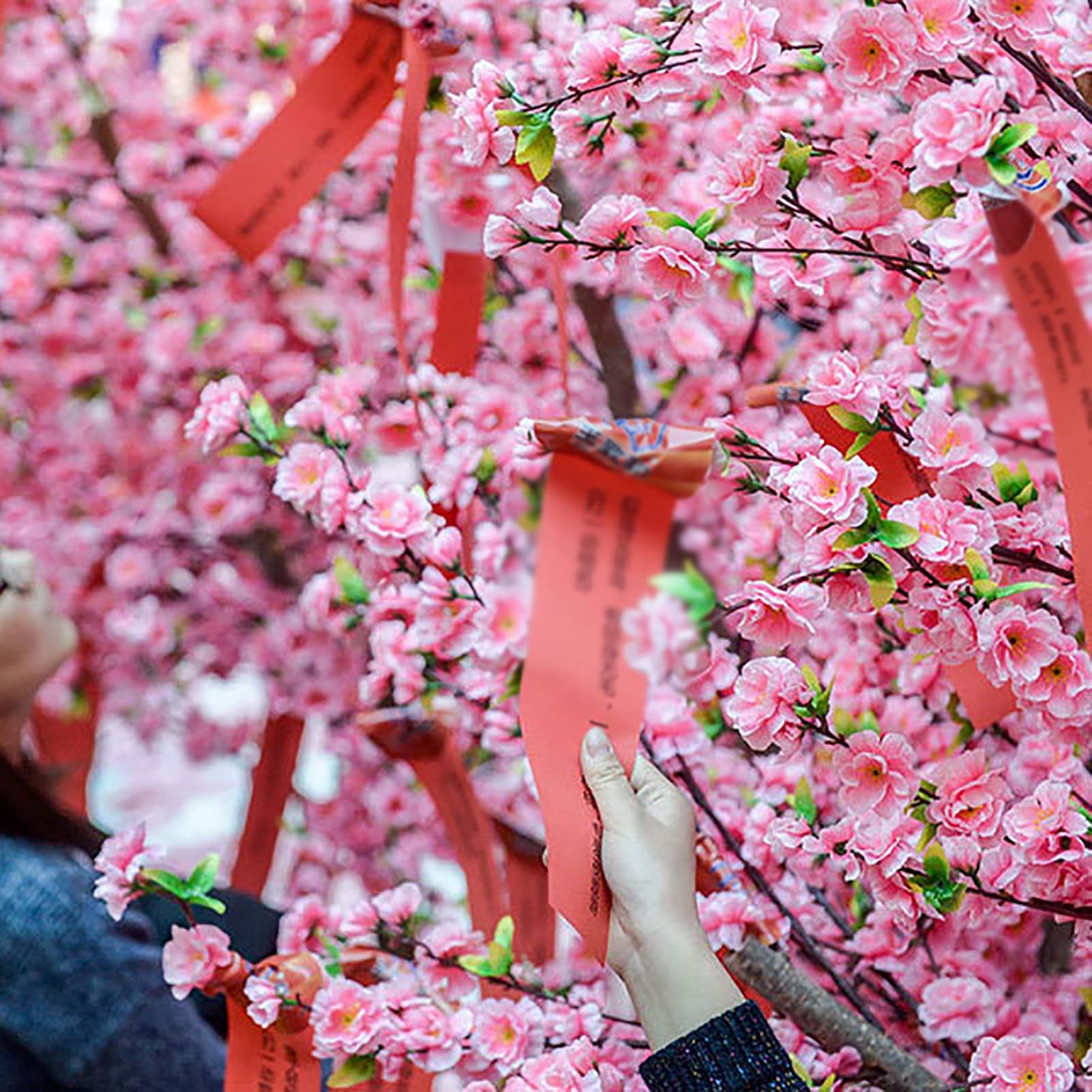 Cerisier Artificiel Fleuri - Décoration Intérieur/extérieur - Tronc Bois Naturel - 1,2m à 2,1m