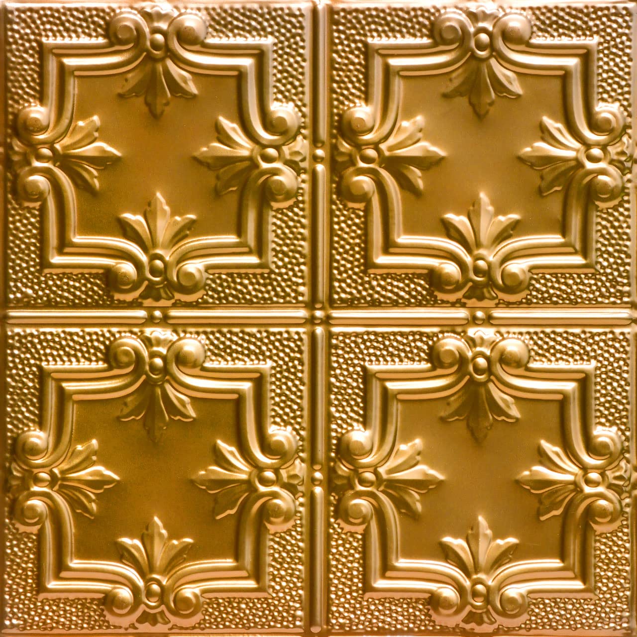 Shanko SKPC321-lnop-24x24-N-6 Antoinette Stamped Metal Nail-up Tin Ceiling Tile (24 sq. ft), Lincoln Copper, Pack of 6