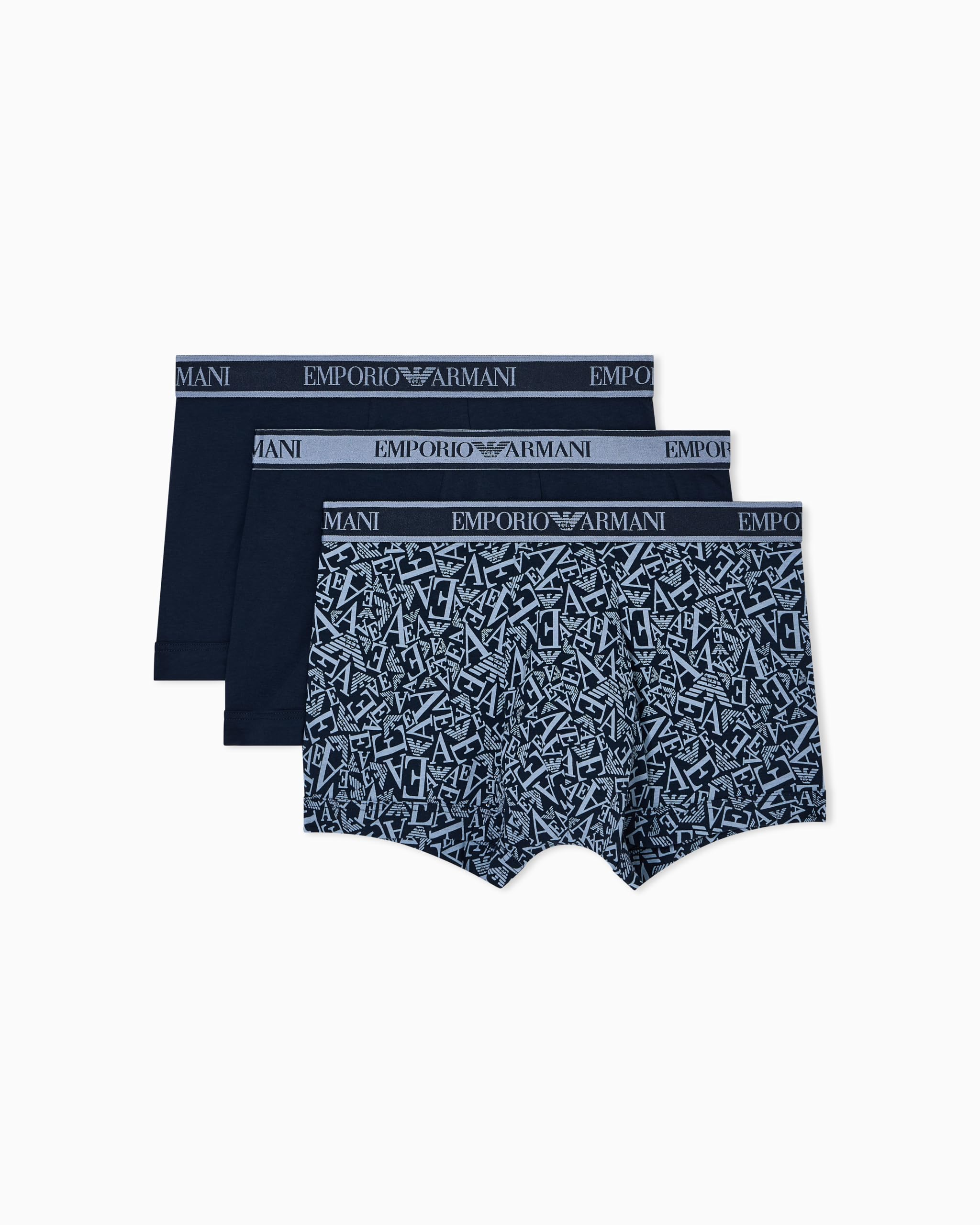 Emporio Armani Man's CORE Logoband 3-Pack Trunk Blue L
