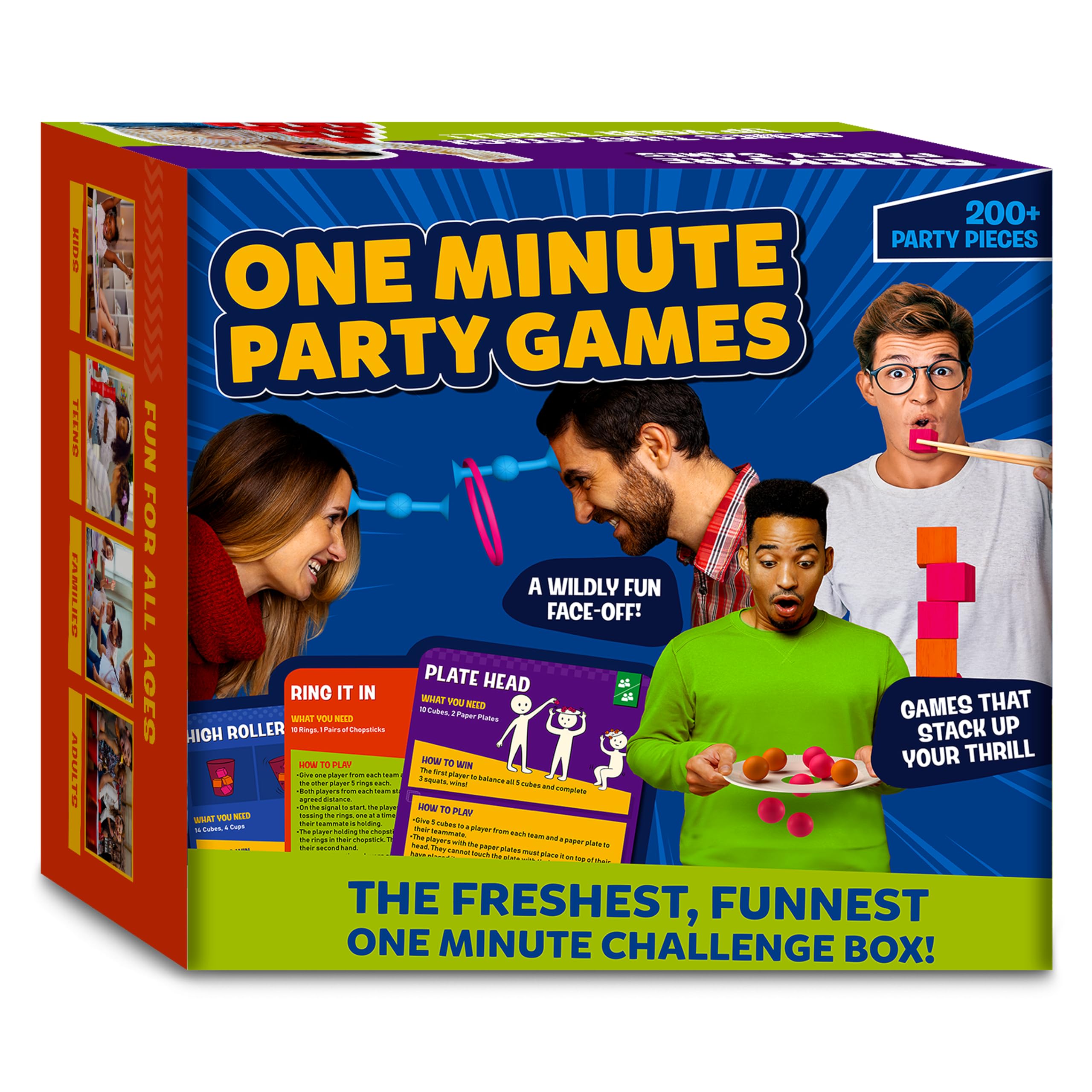 Quickfire Party Games - 100 desafíos, los desafíos más frescos y divertidos de un minuto para la noche de juegos, fiestas, reuniones, juegos divertidos para niños, adolescentes, familias y adultos de